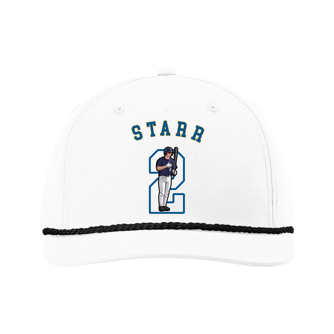 Five-Panel Classic Rope Cap — Shirsey Arch in White