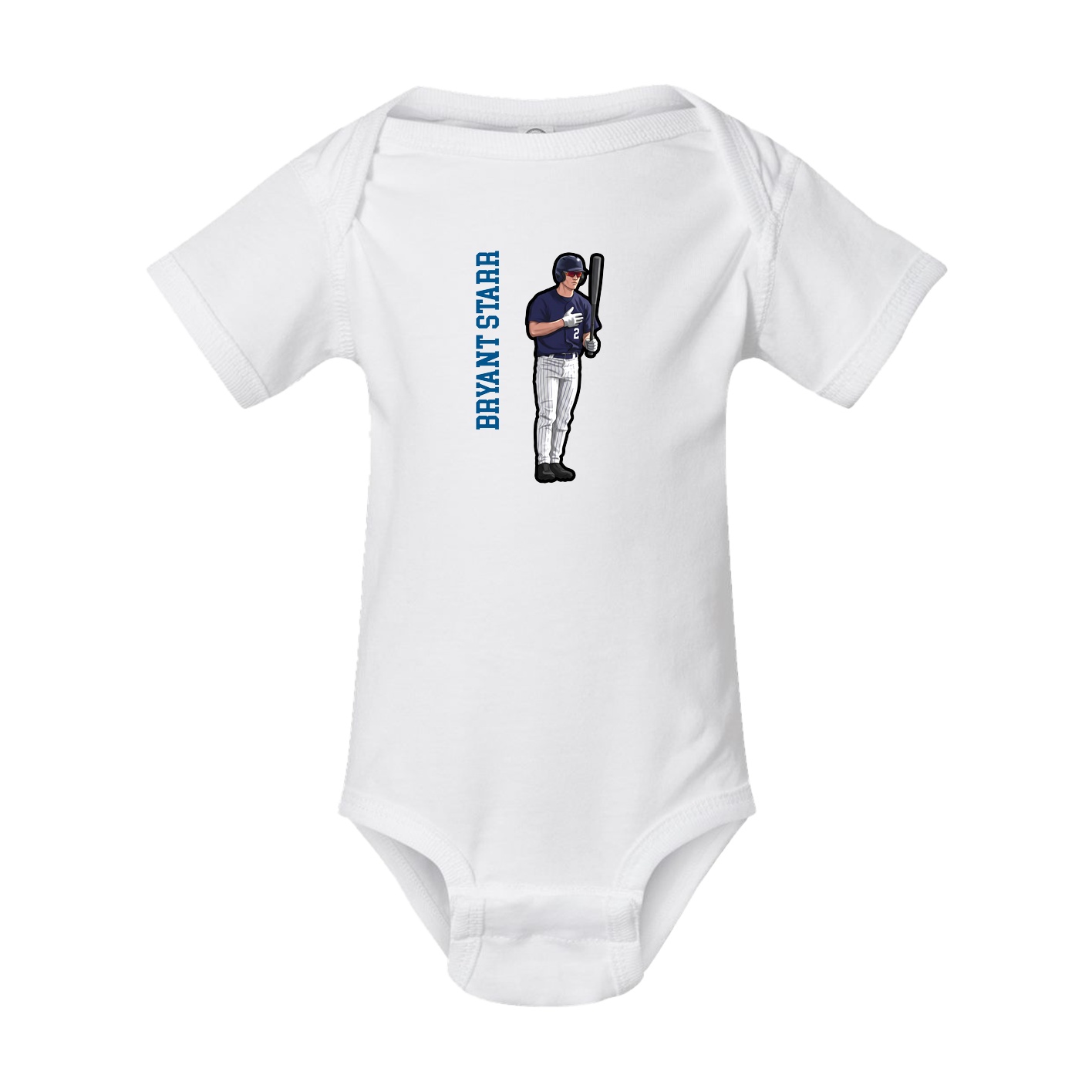 Baby Onesie — Name Vertical in White