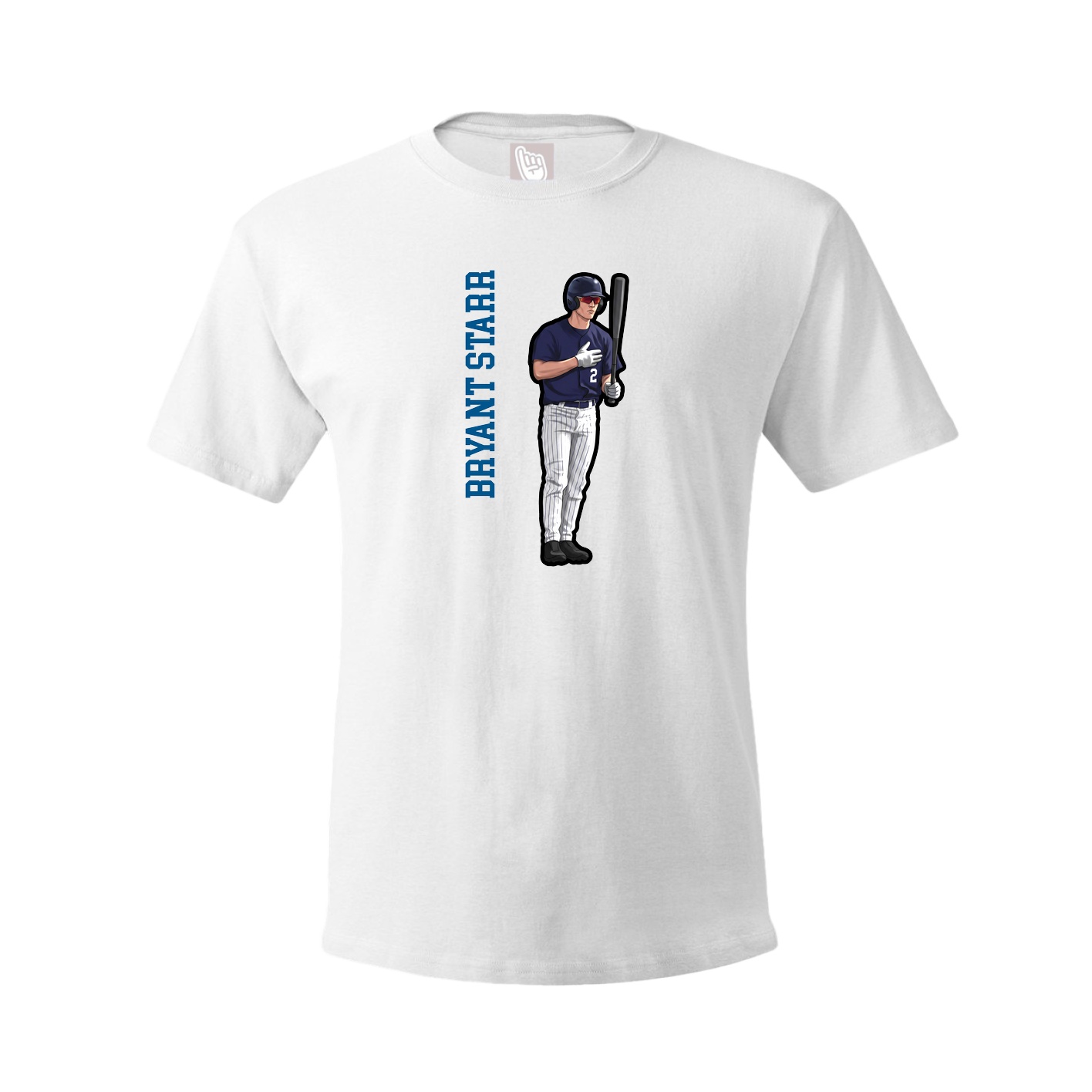 Youth Tee — Name Vertical in White