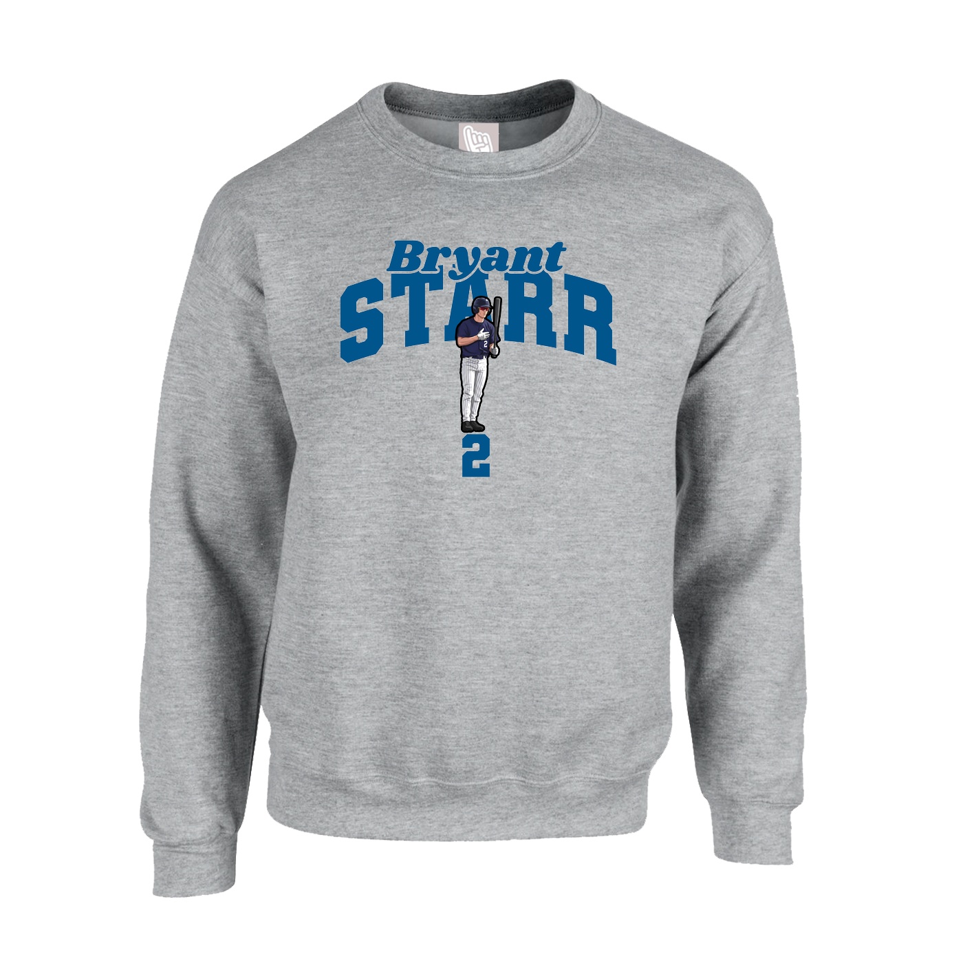 Fleece Crew — Signature Arch in Grey
