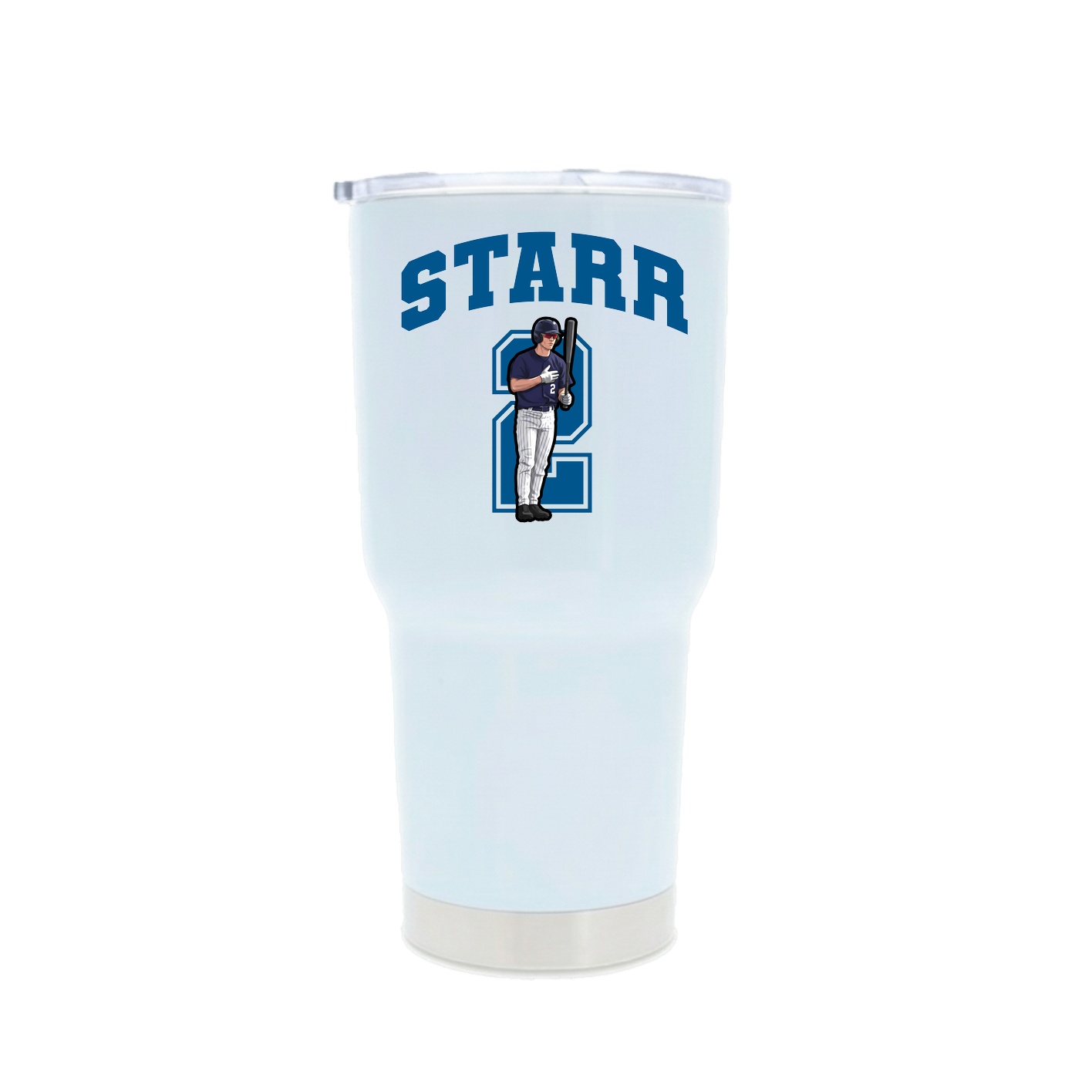 30oz Stainless Steel Tumbler — Number in White