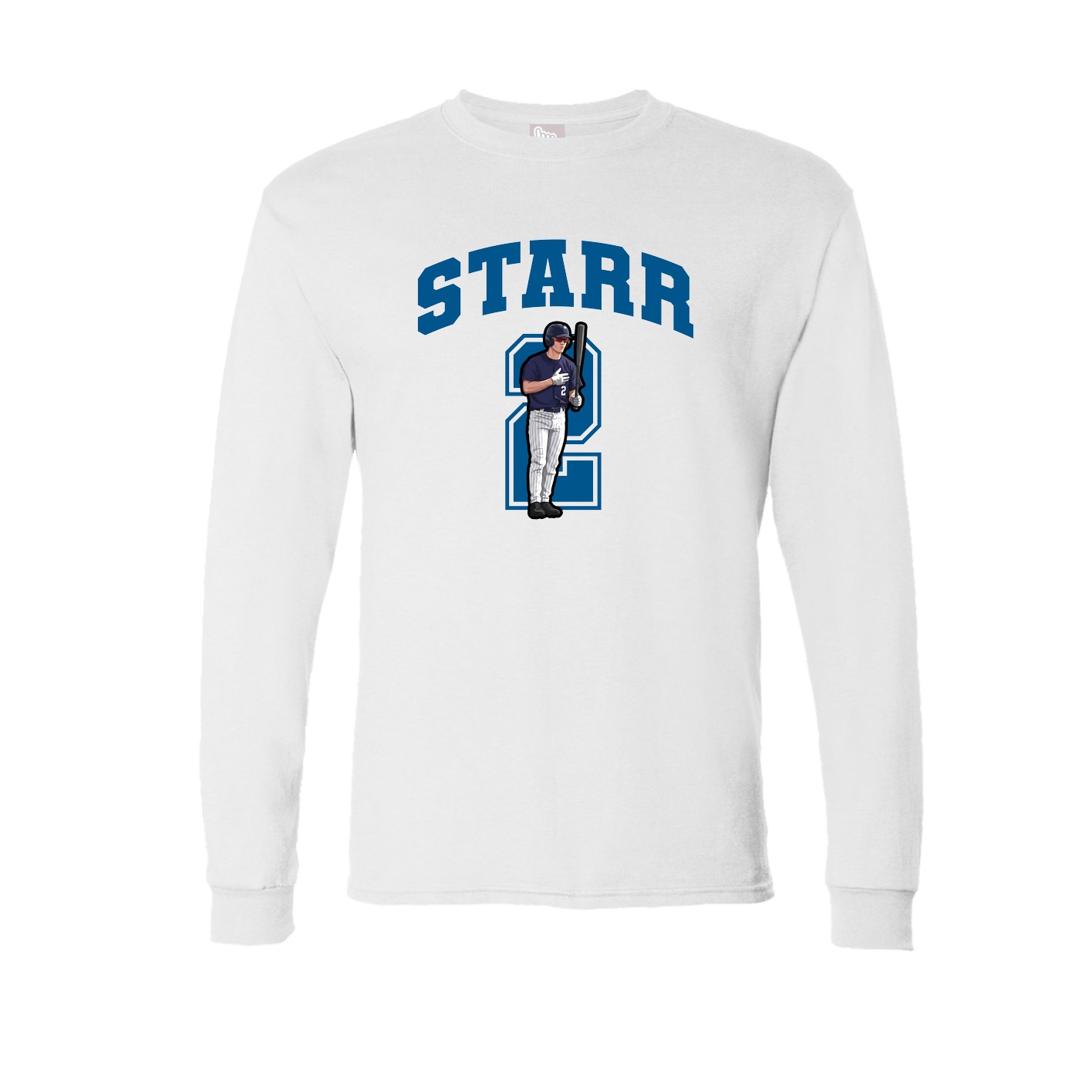 Long Sleeve Tee — Number in White