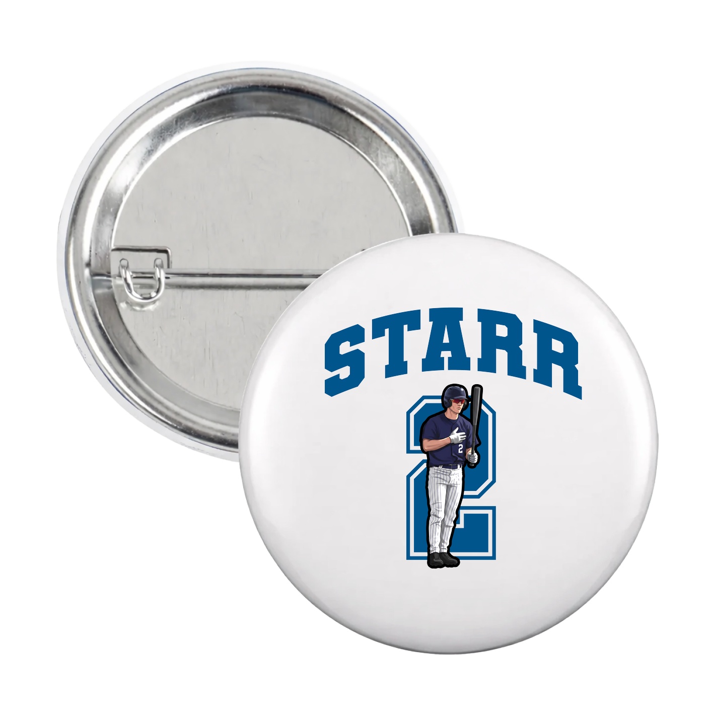 Game Day Button — Number in White