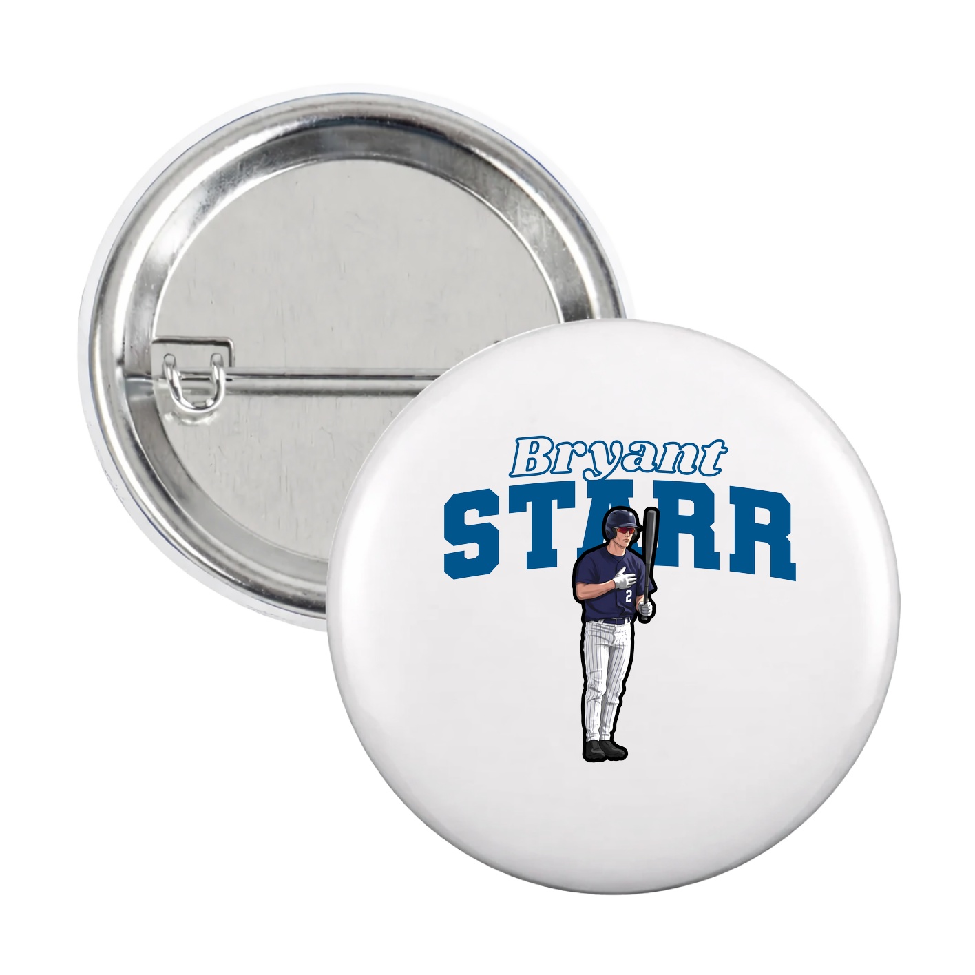 Game Day Button — Name Arch in White