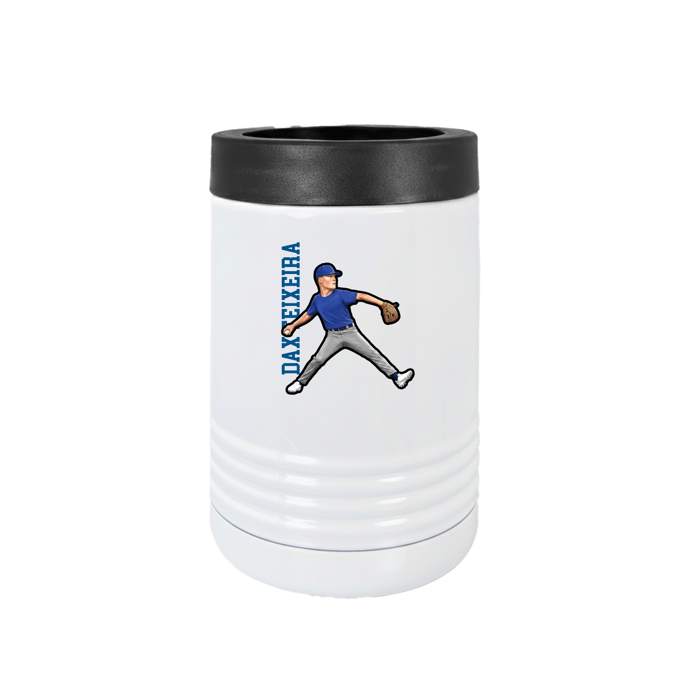 Beverage Holder — Name Vertical in White