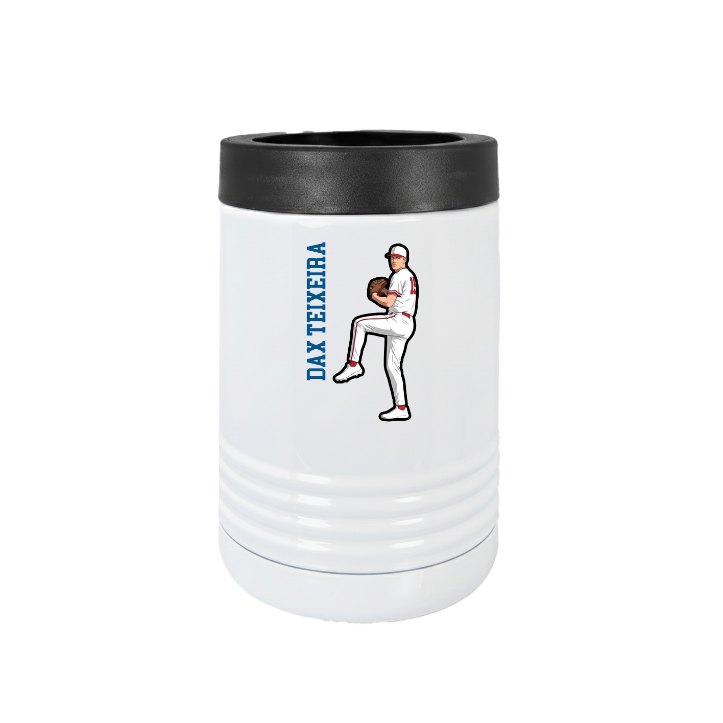 Beverage Holder — Name Vertical in White