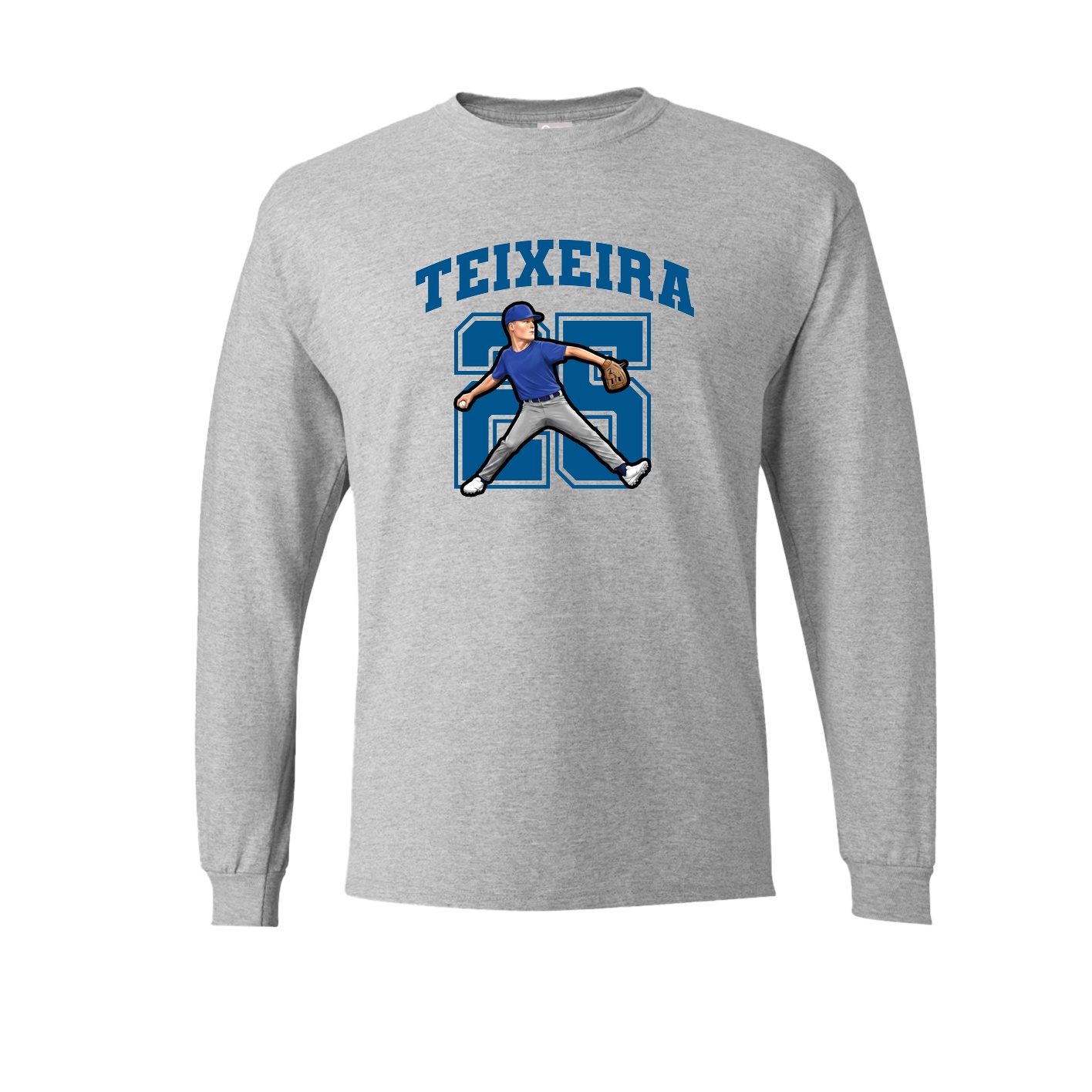 Long Sleeve Tee — Number in Grey