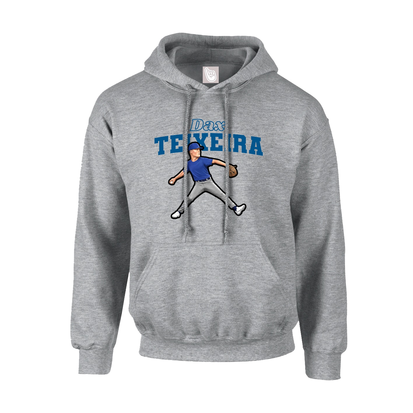 Youth Hoodie — Name Arch in Grey
