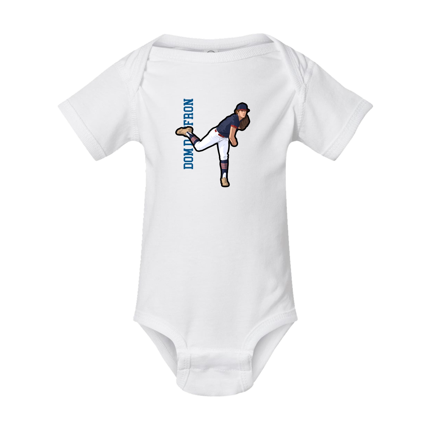 Baby Onesie — Name Vertical in White