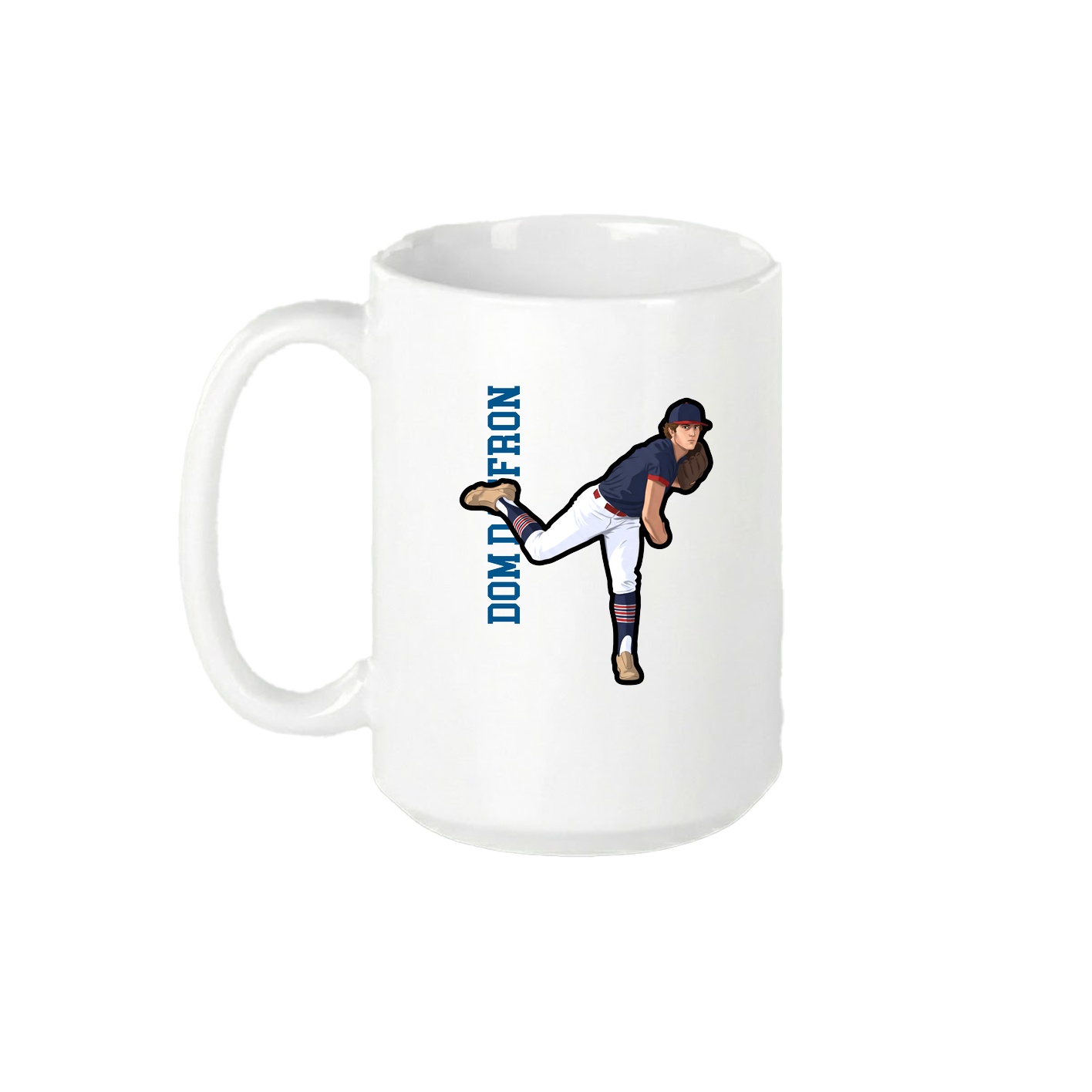 15oz Coffee Mug — Name Vertical in White