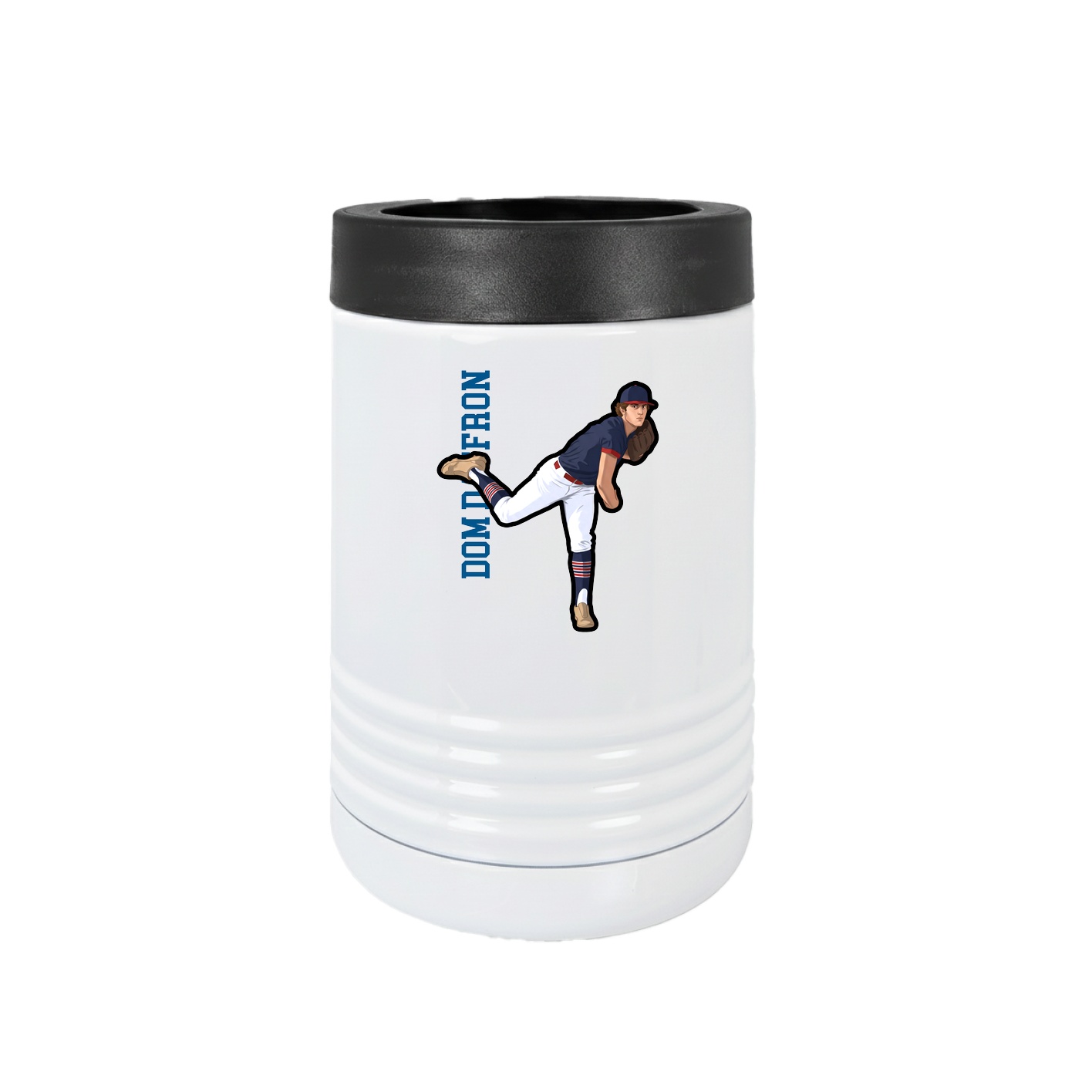 Beverage Holder — Name Vertical in White