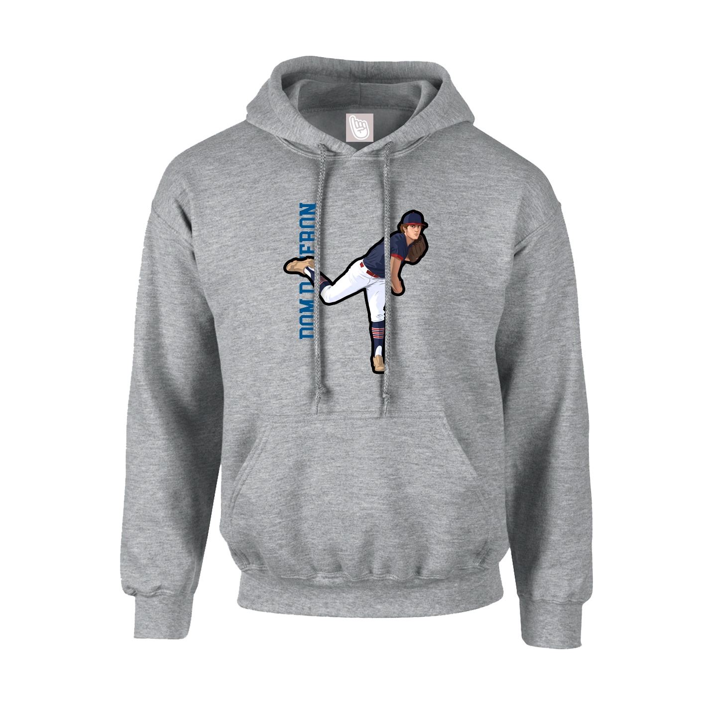 Youth Hoodie — Name Vertical in Grey