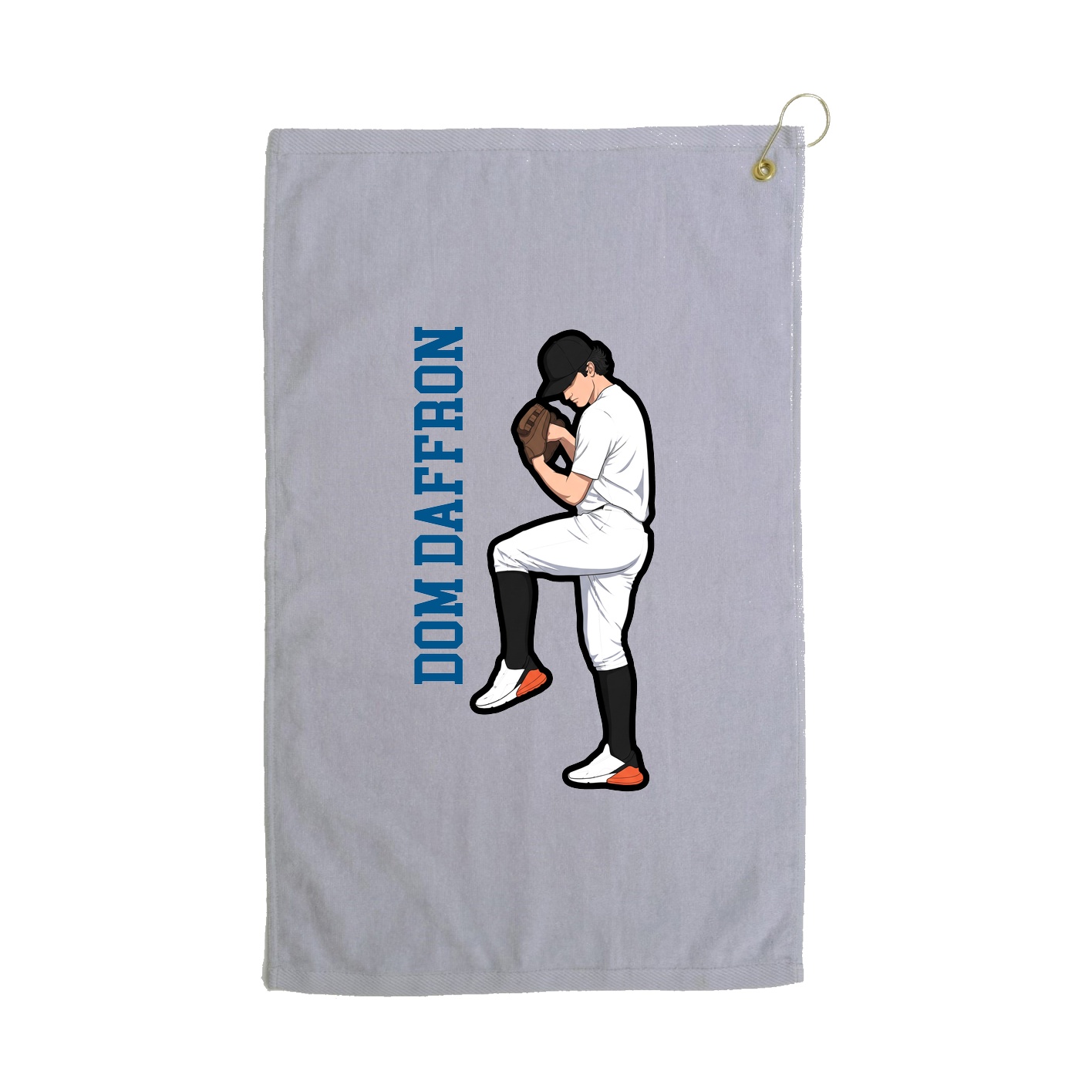 Golf Towel — Name Vertical in Grey