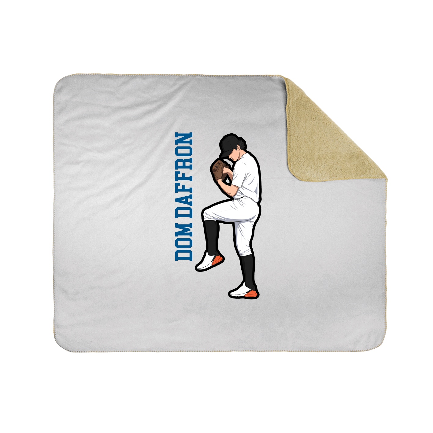 Throw Blanket — Name Vertical in White