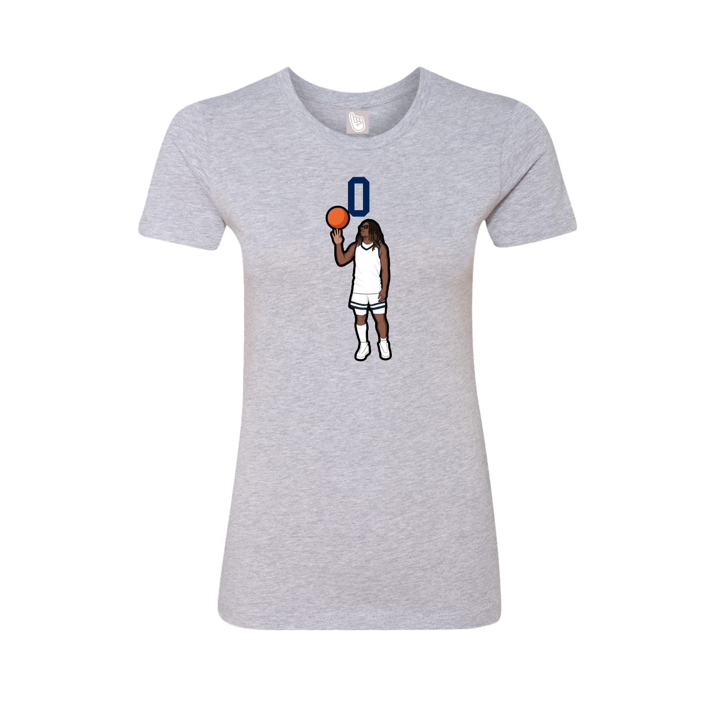 Fitted Women's Tee — Number Top in Grey