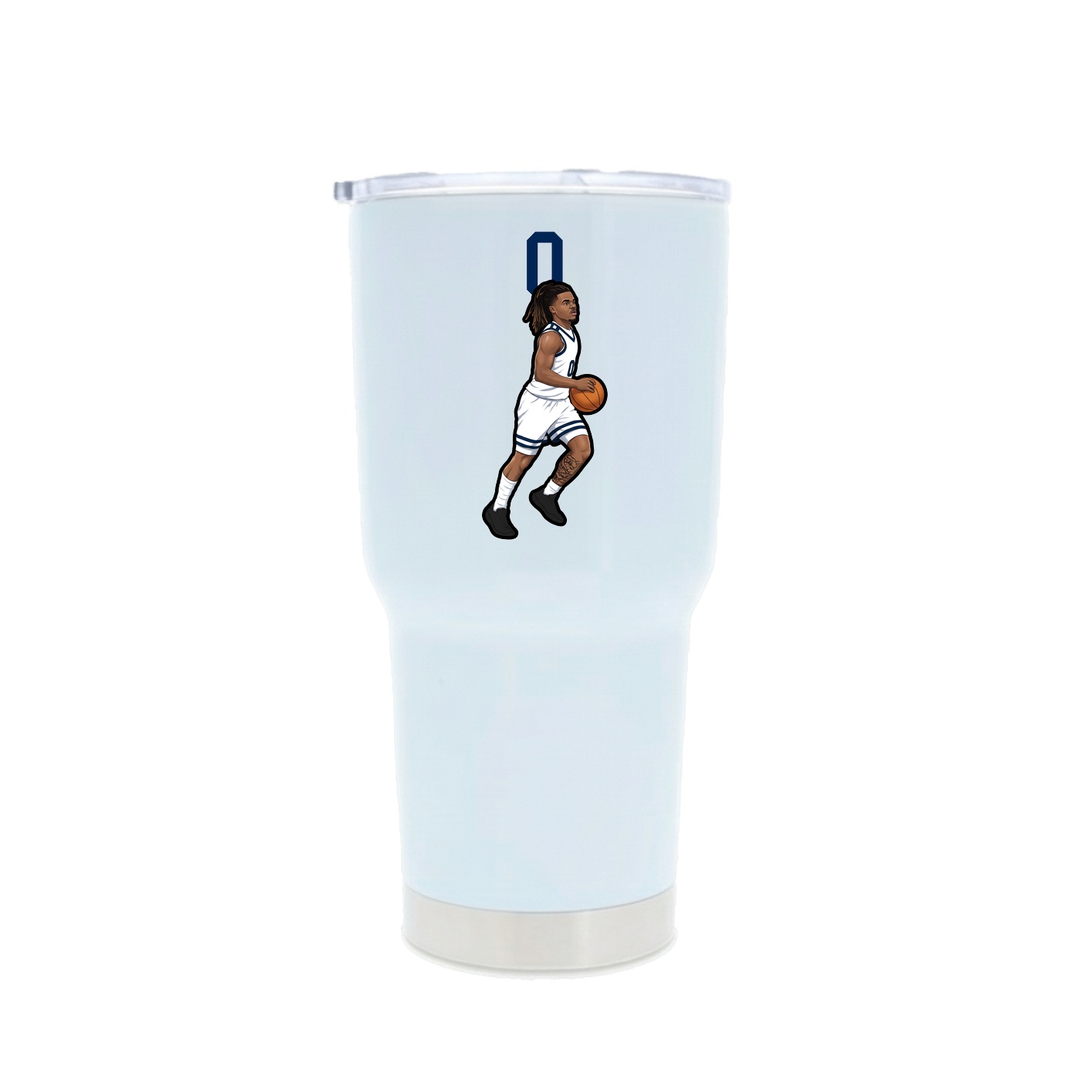 30oz Stainless Steel Tumbler — Number Top in White