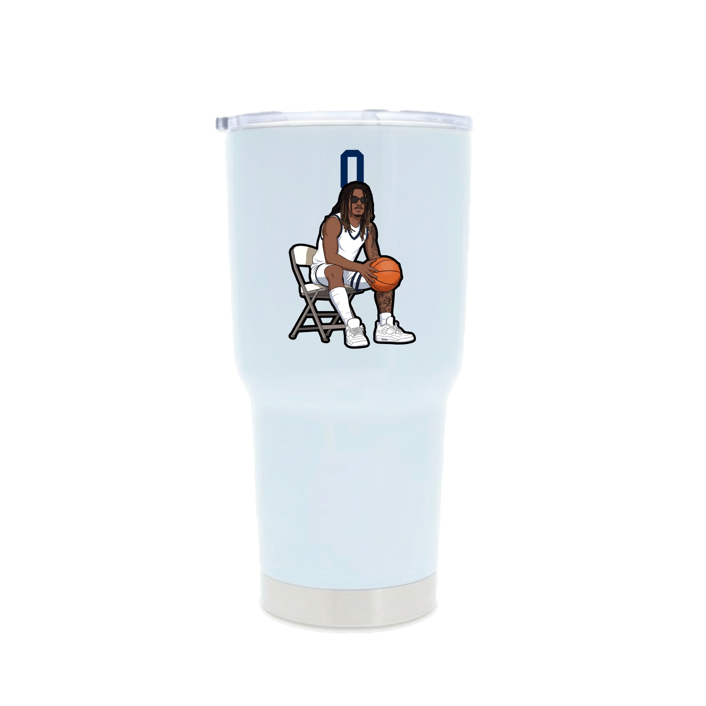 30oz Stainless Steel Tumbler — Number Top in White