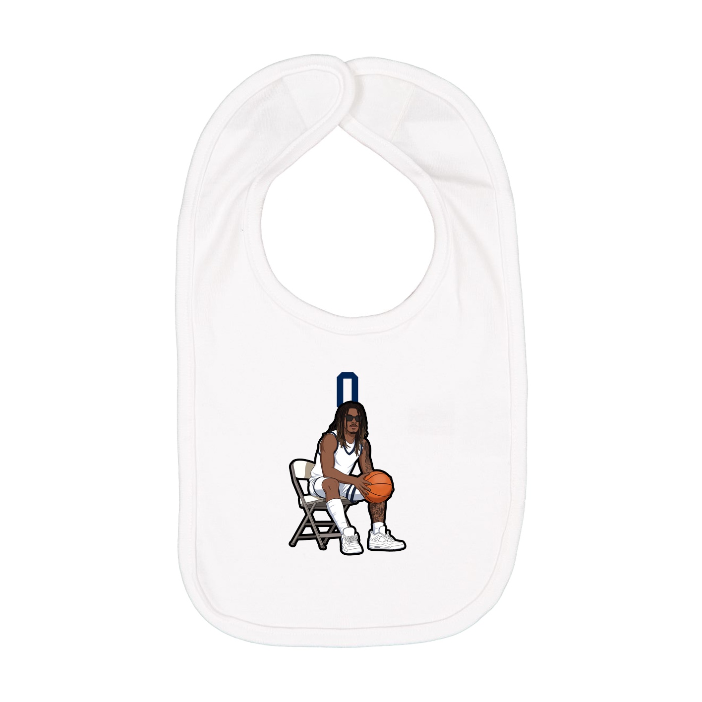 Infant Bib — Number Top in White