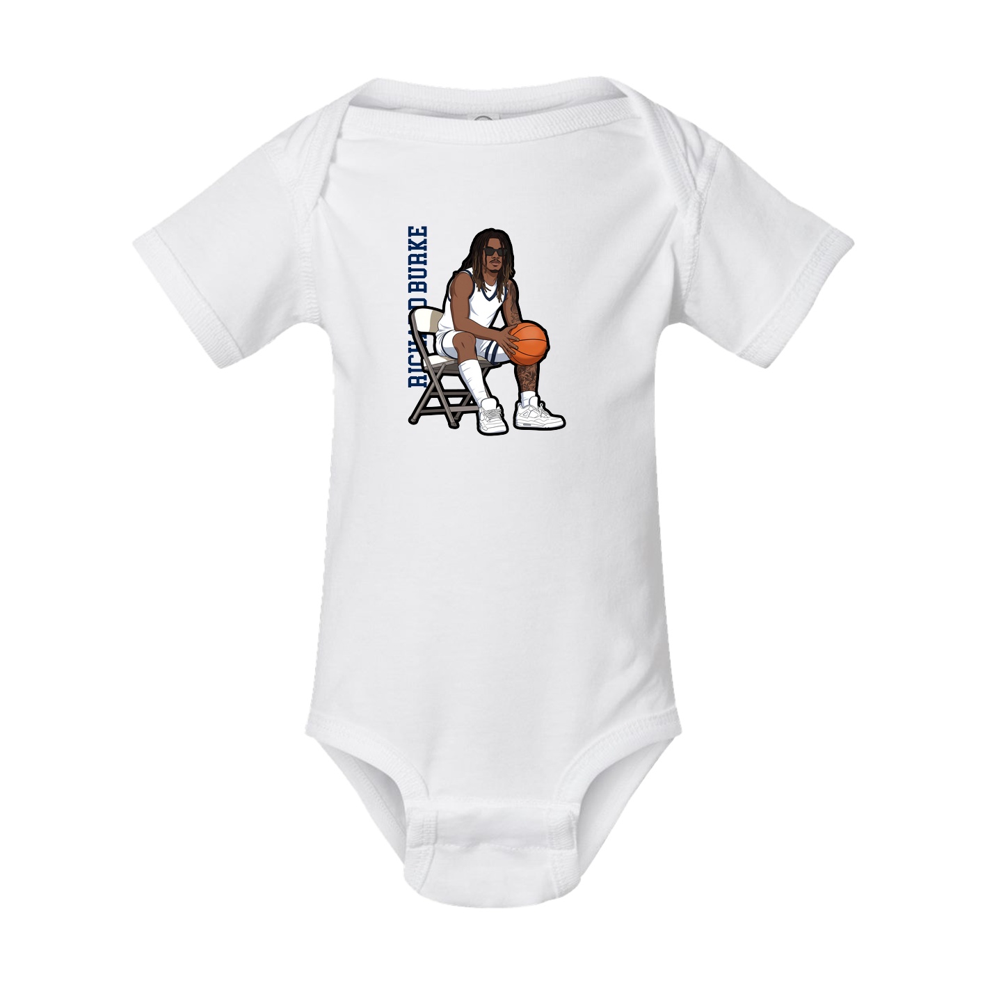 Baby Onesie — Name Vertical in White