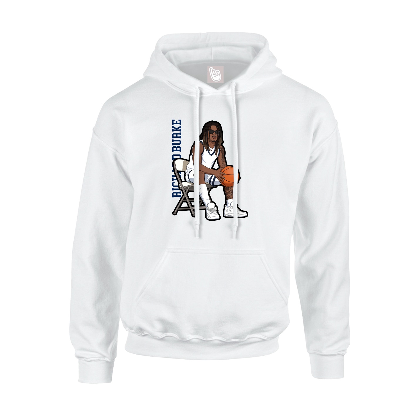 Youth Hoodie — Name Vertical in White