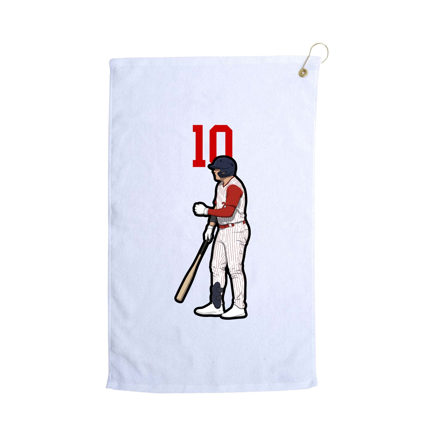 Golf Towel — Number Top in White