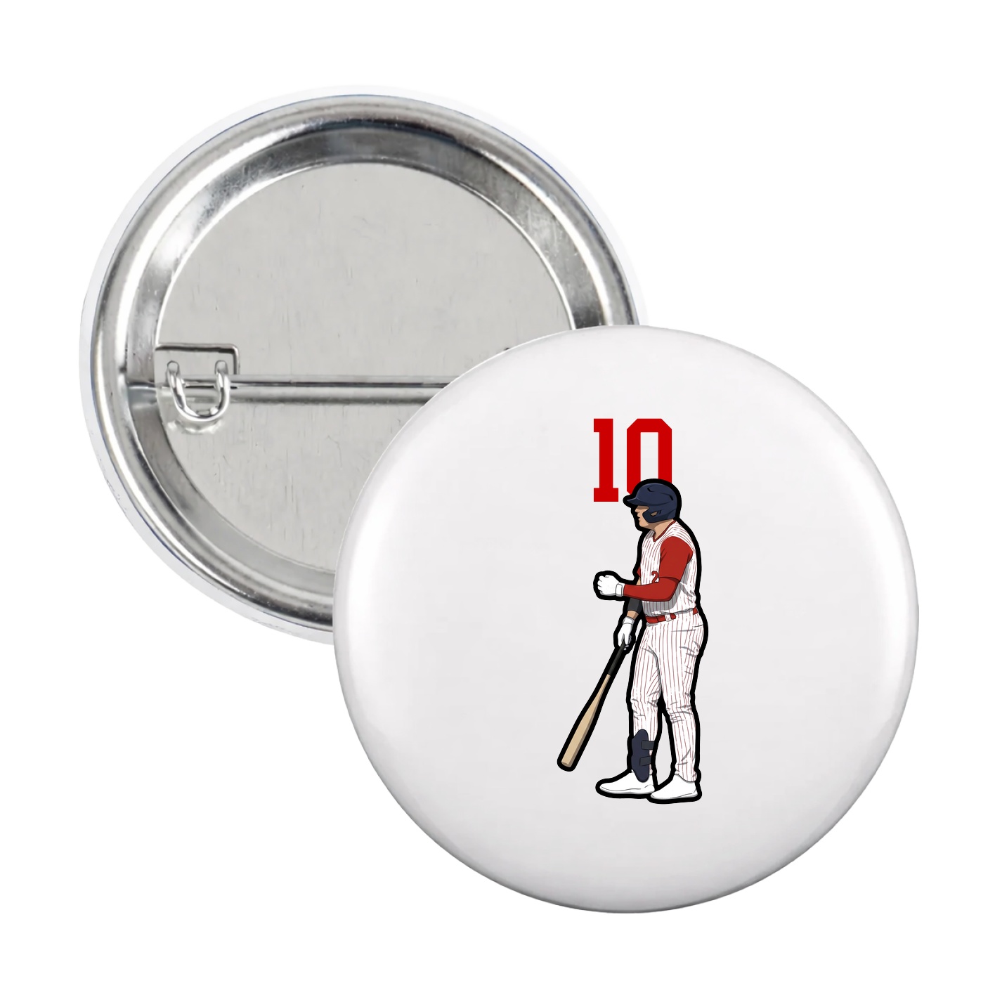 Game Day Button — Number Top in White