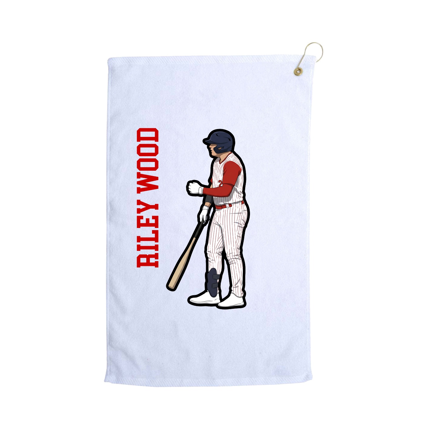 Golf Towel — Name Vertical in White