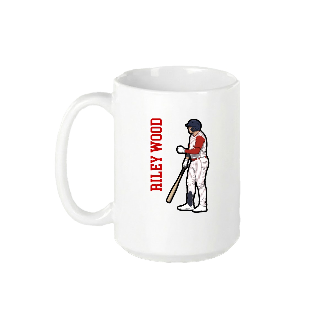 15oz Coffee Mug — Name Vertical in White
