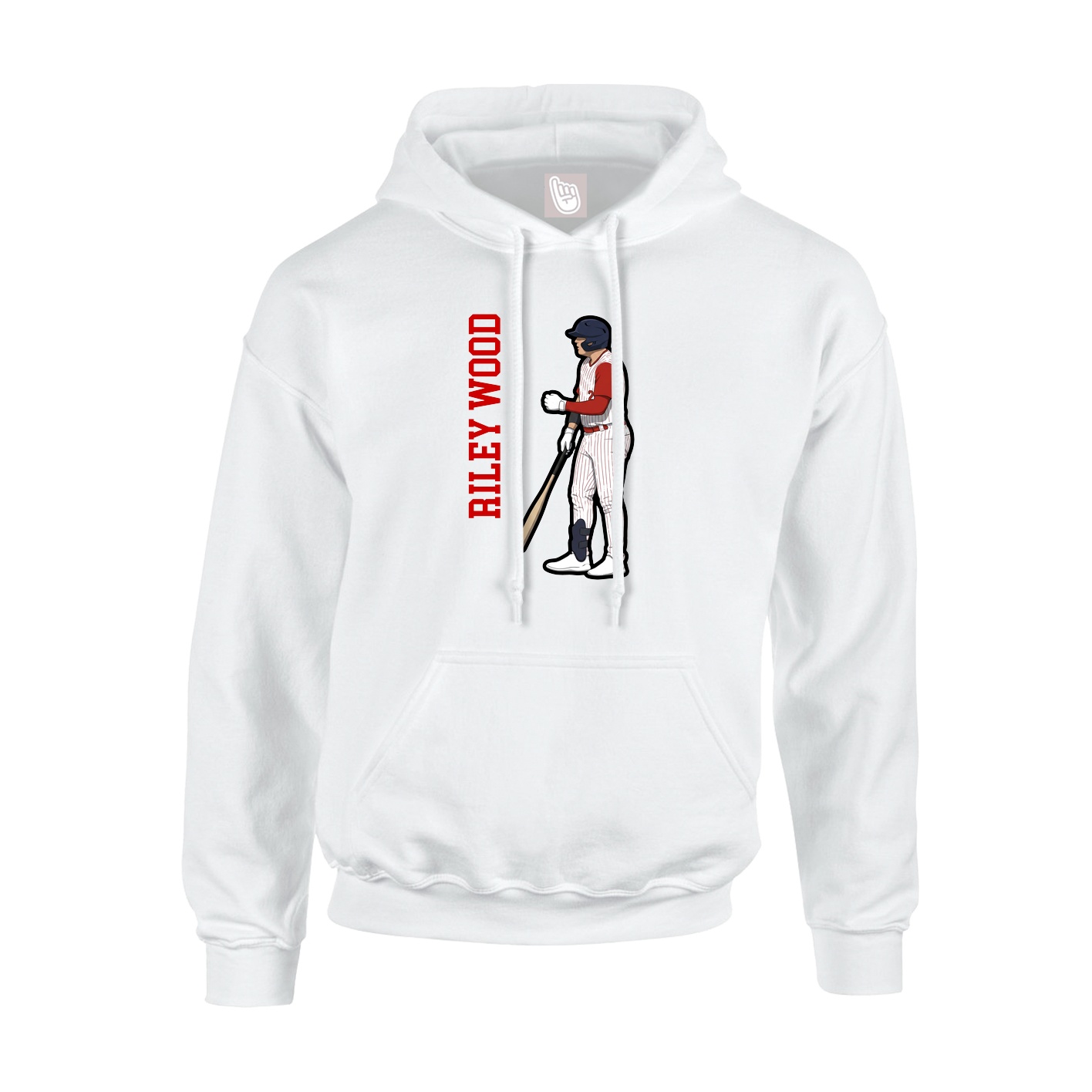 Youth Hoodie — Name Vertical in White
