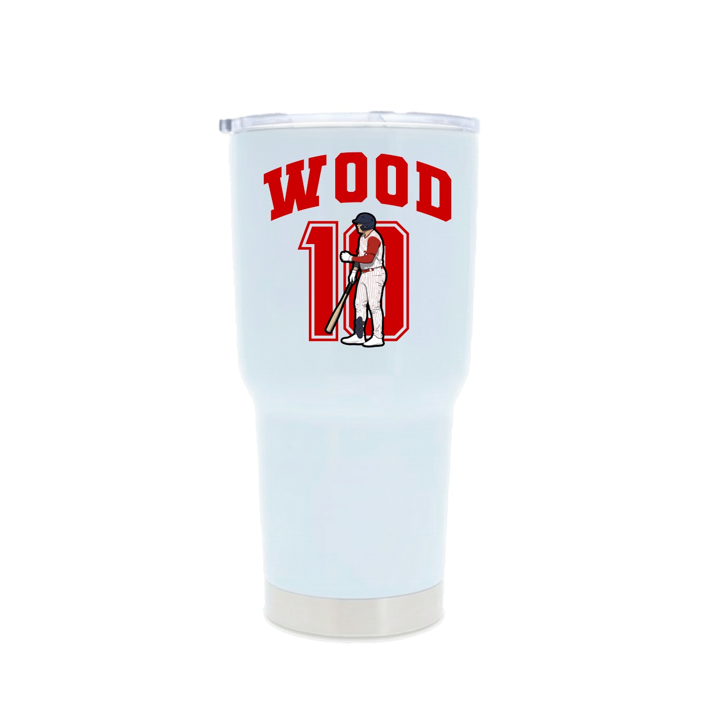 30oz Stainless Steel Tumbler — Number in White