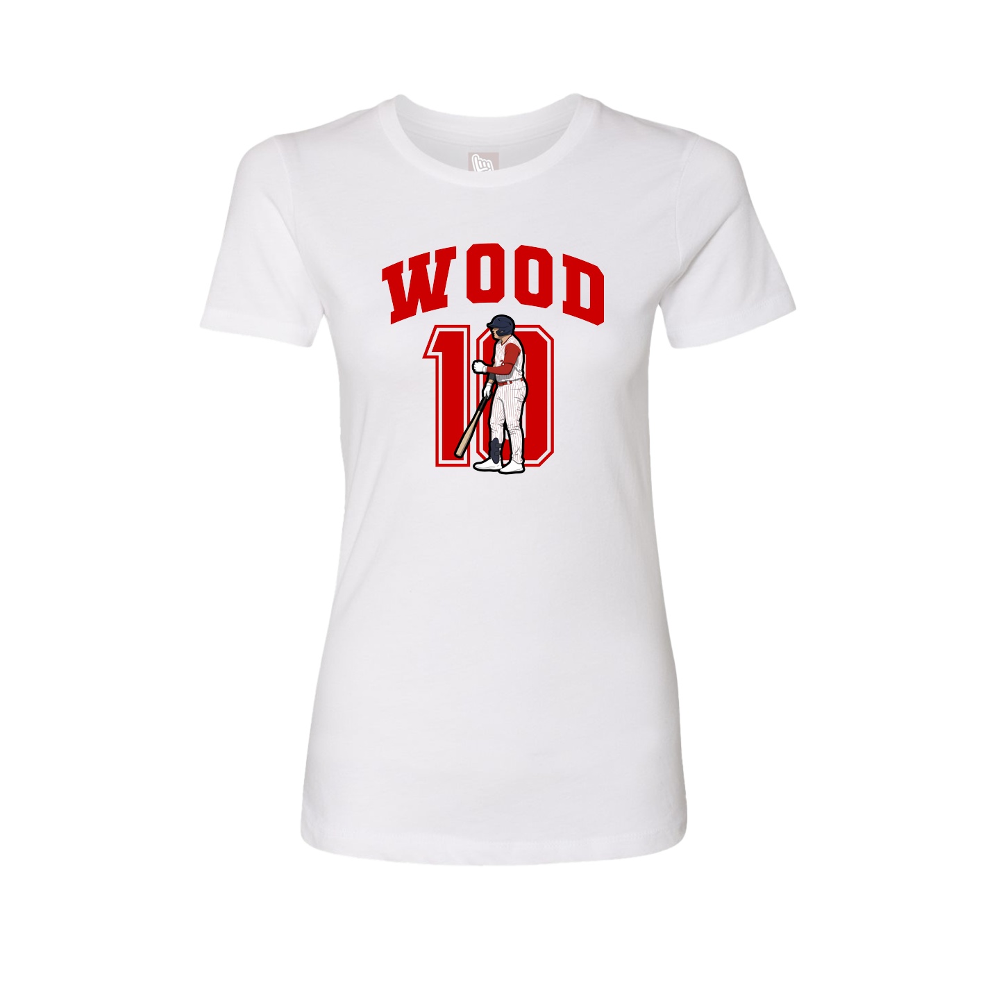 Fitted Women's Tee — Number in White