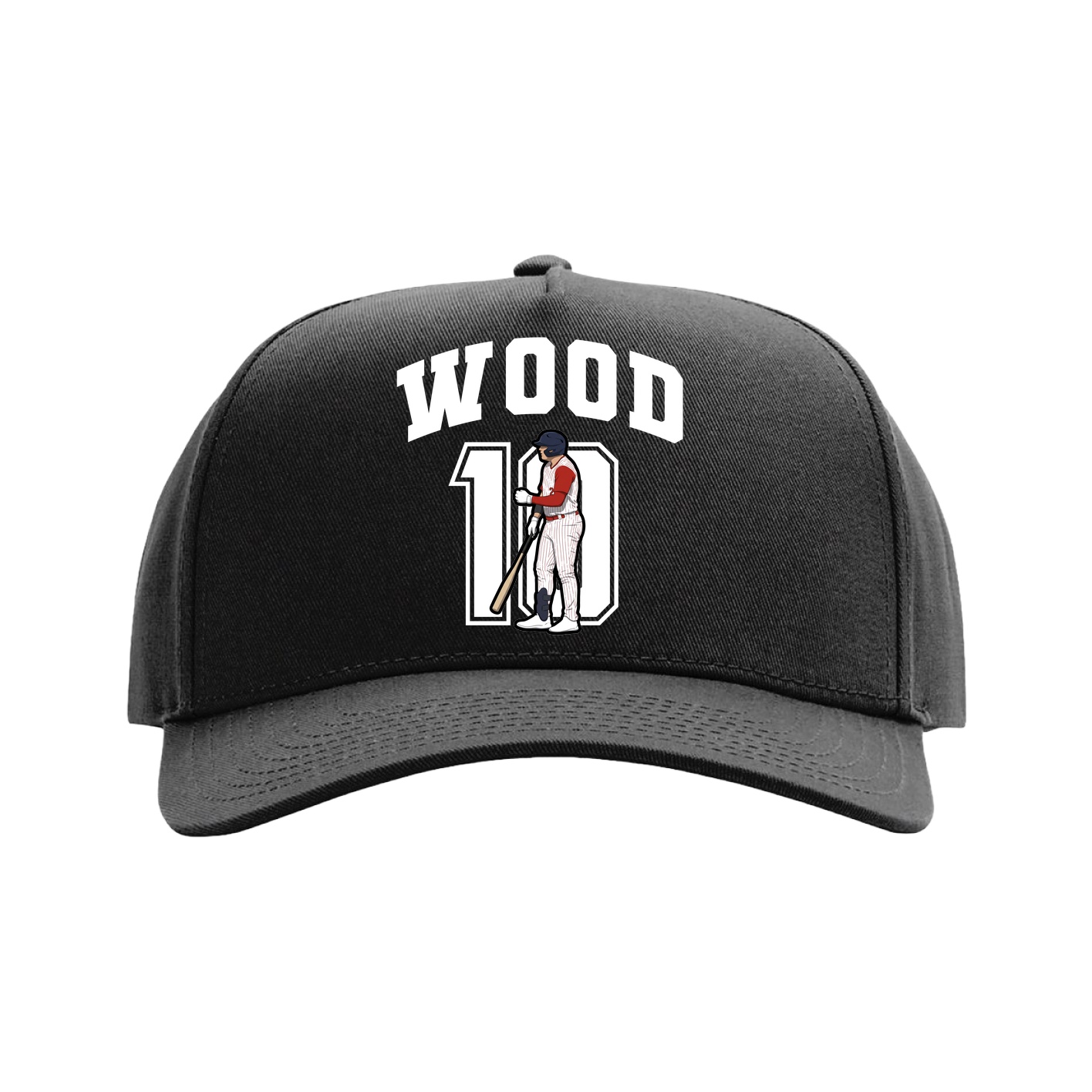 Full Fabric Five-Panel Champ Cap — Number in Black
