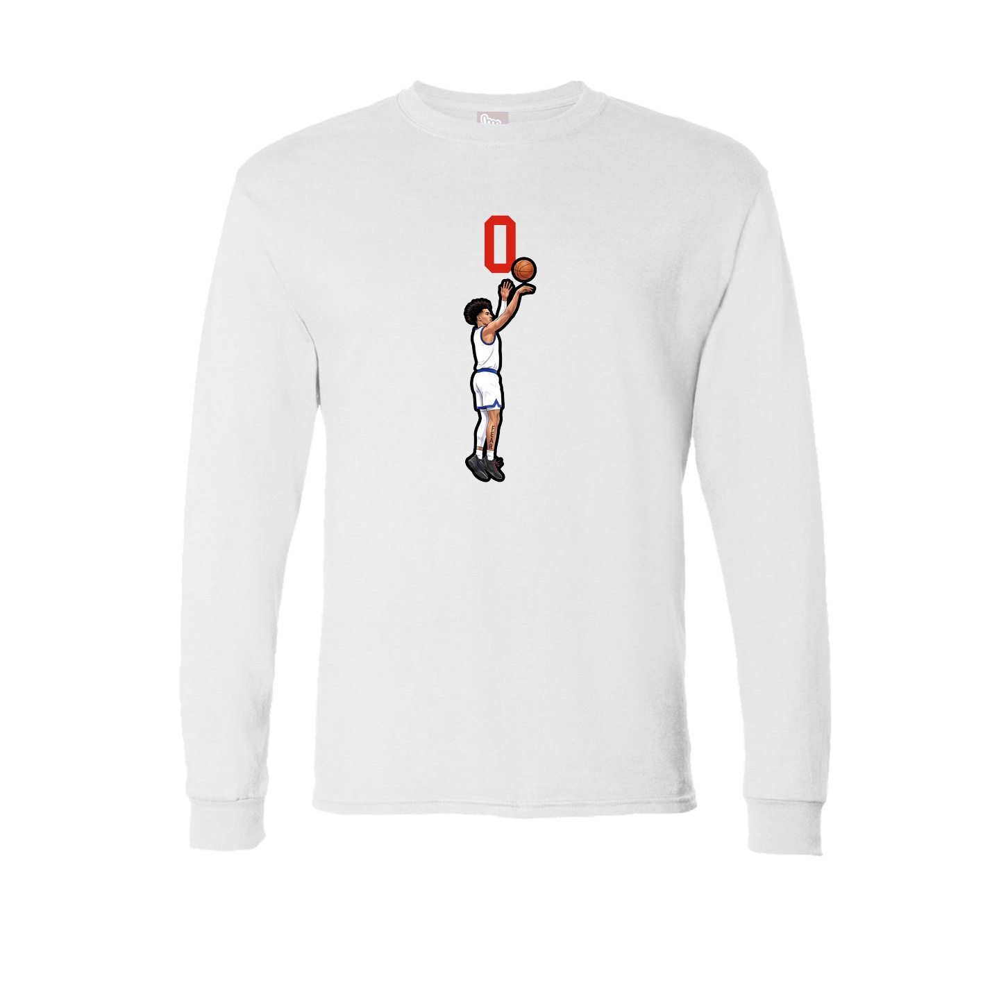 Long Sleeve Tee — Number Top in White