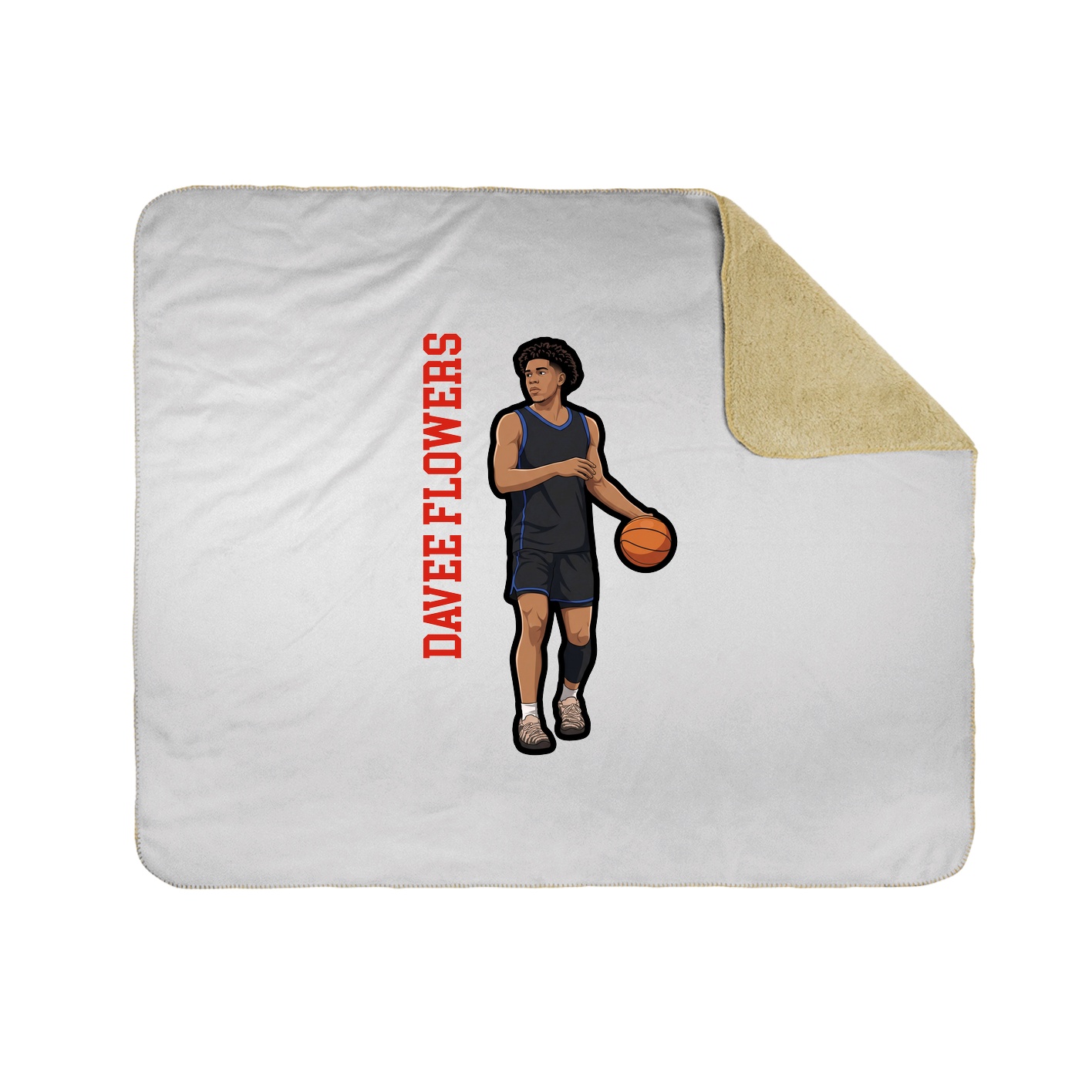 Throw Blanket — Name Vertical in White