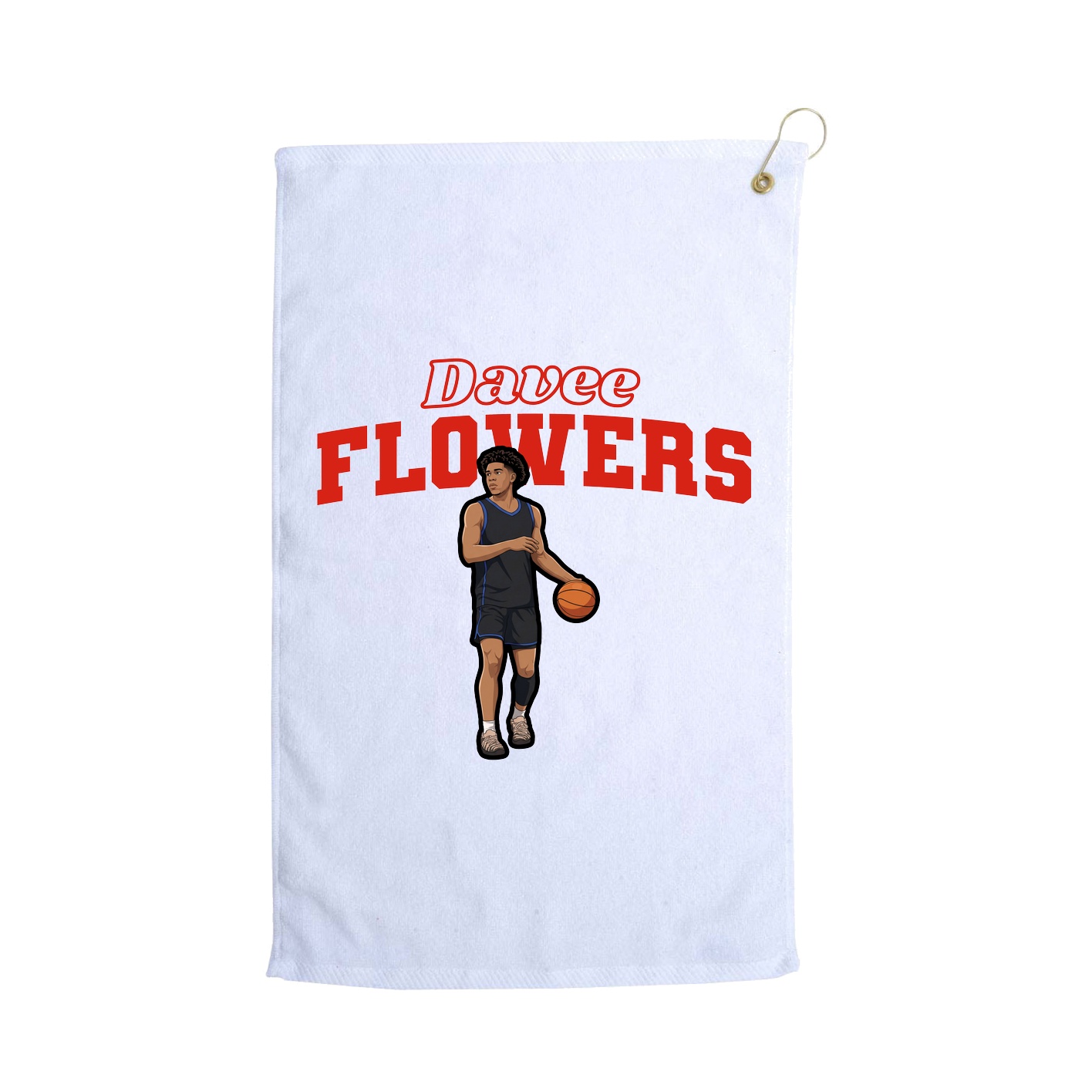 Golf Towel — Name Arch in White