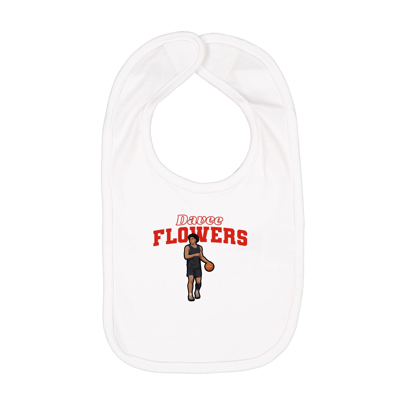 Infant Bib — Name Arch in White