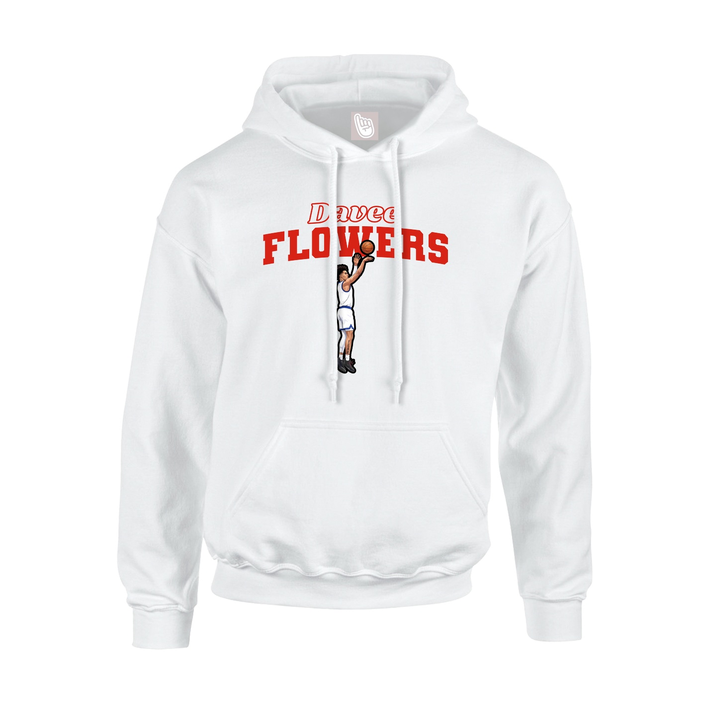 Youth Hoodie — Name Arch in White
