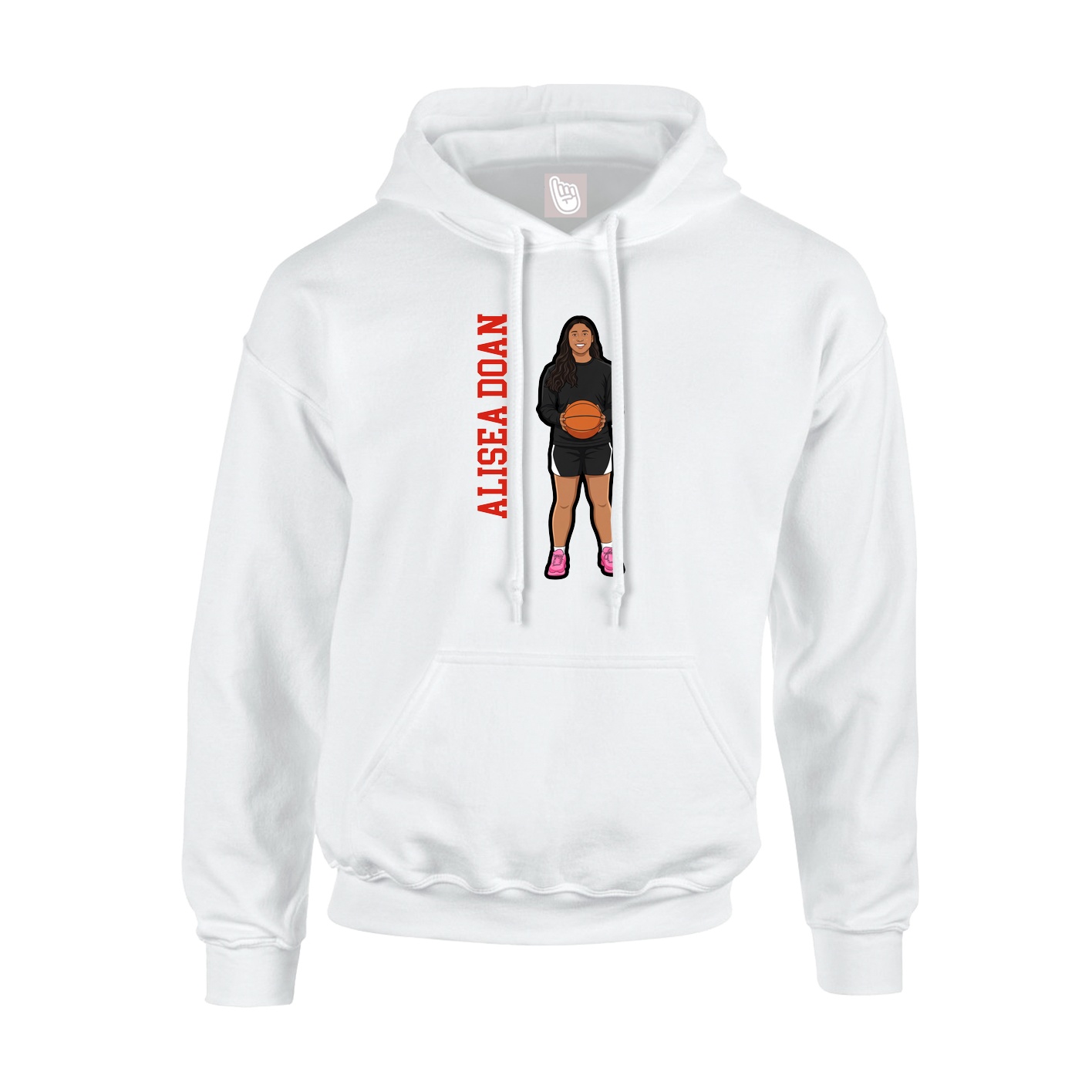 Youth Hoodie — Name Vertical in White