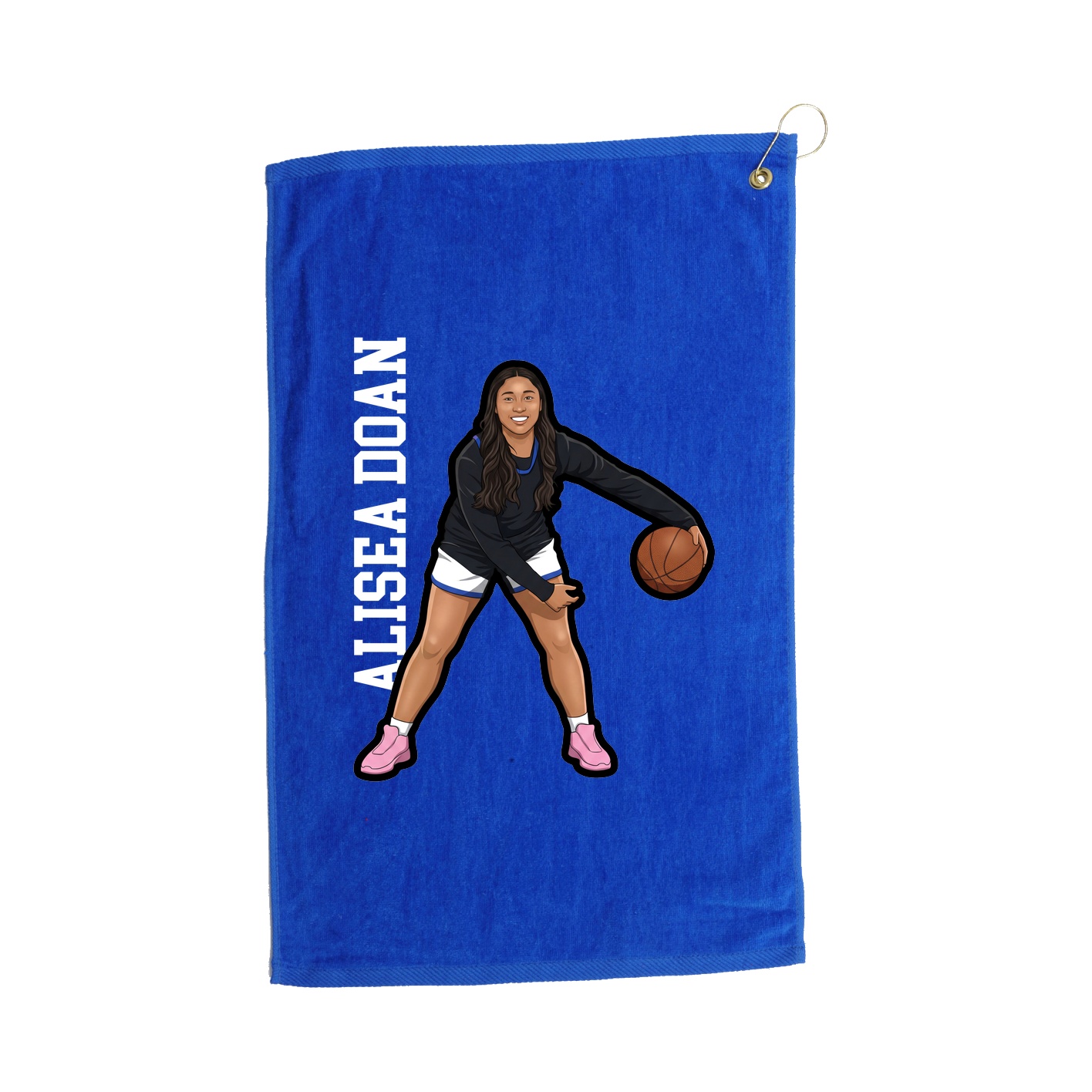 Golf Towel — Name Vertical in Royal