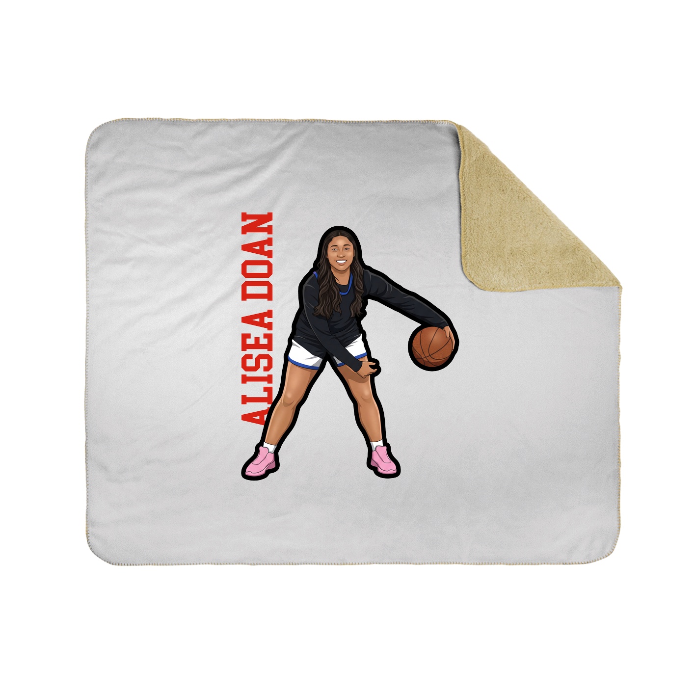 Throw Blanket — Name Vertical in White