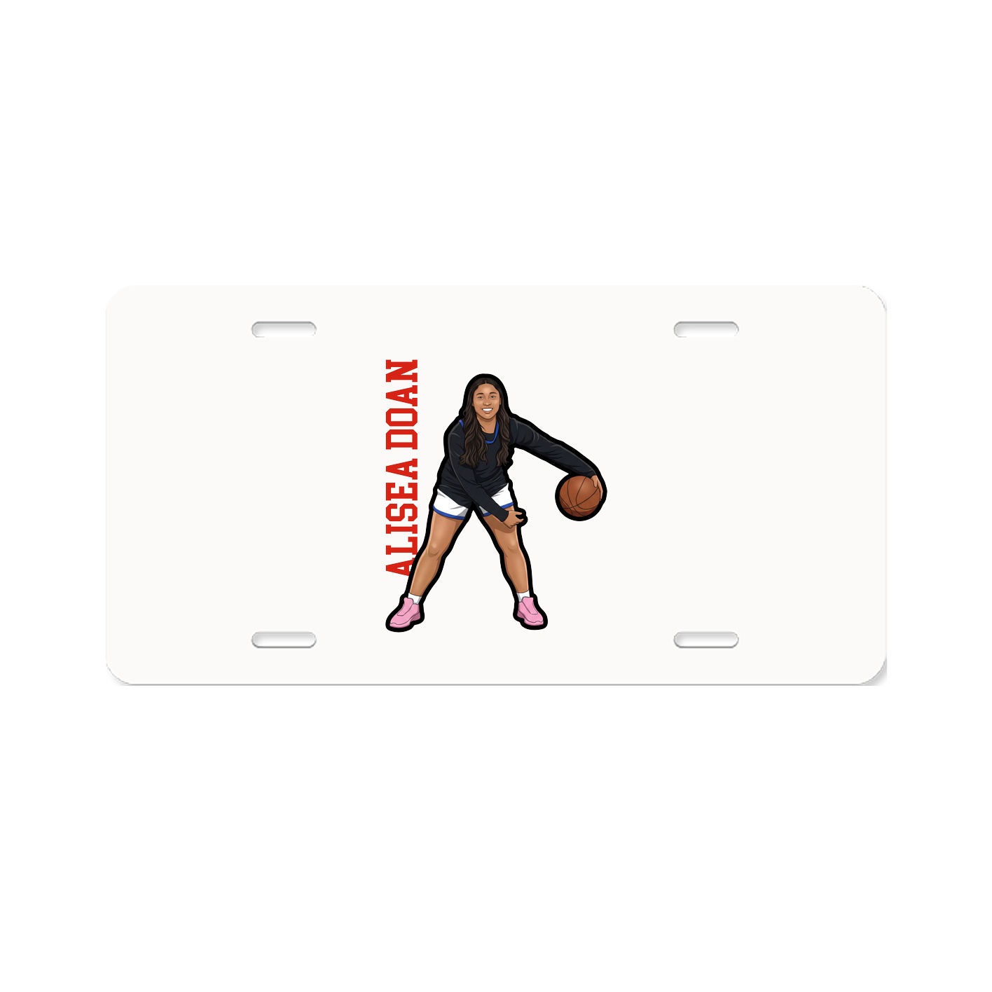 License Plate — Name Vertical in Classic