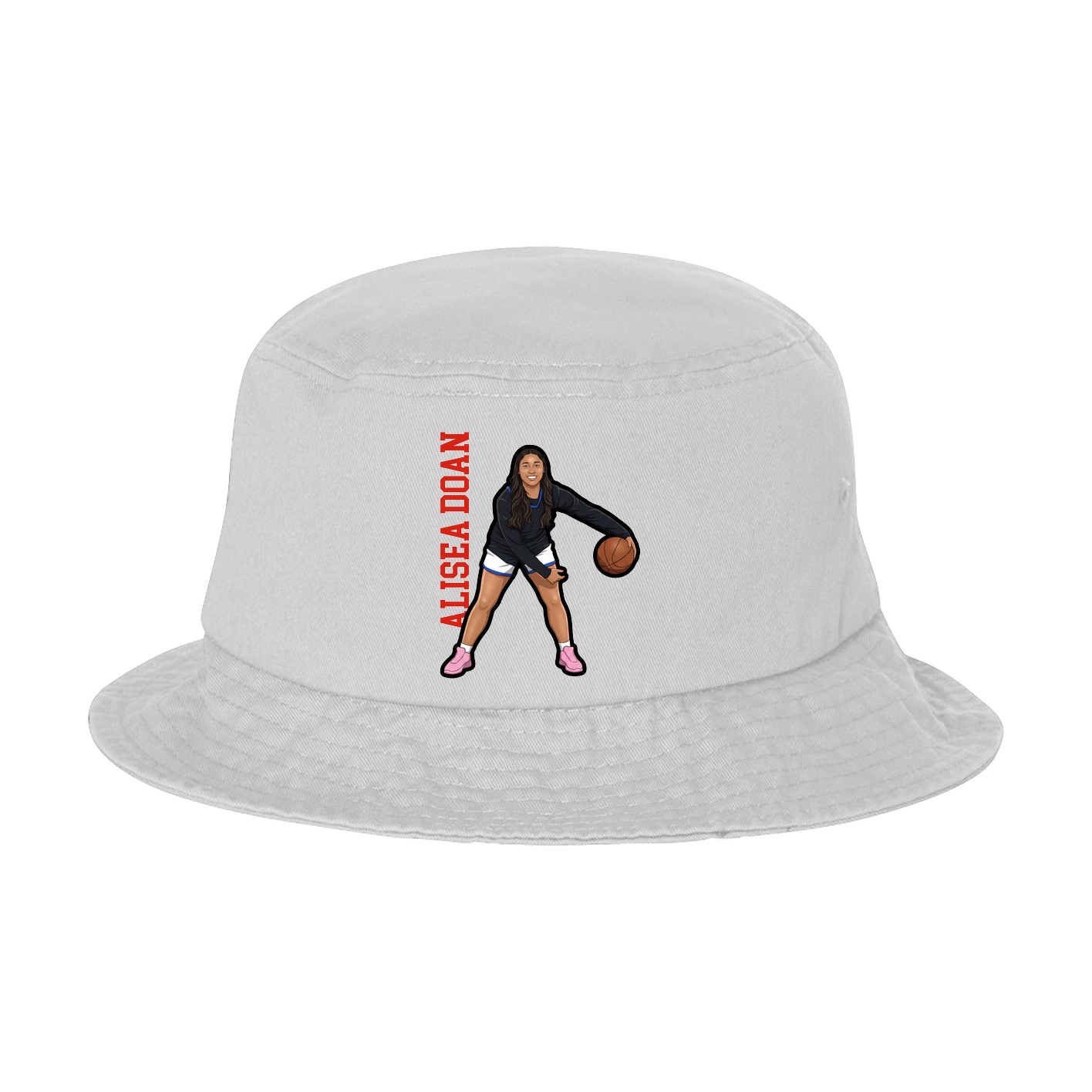 Bucket Cap — Name Vertical in White