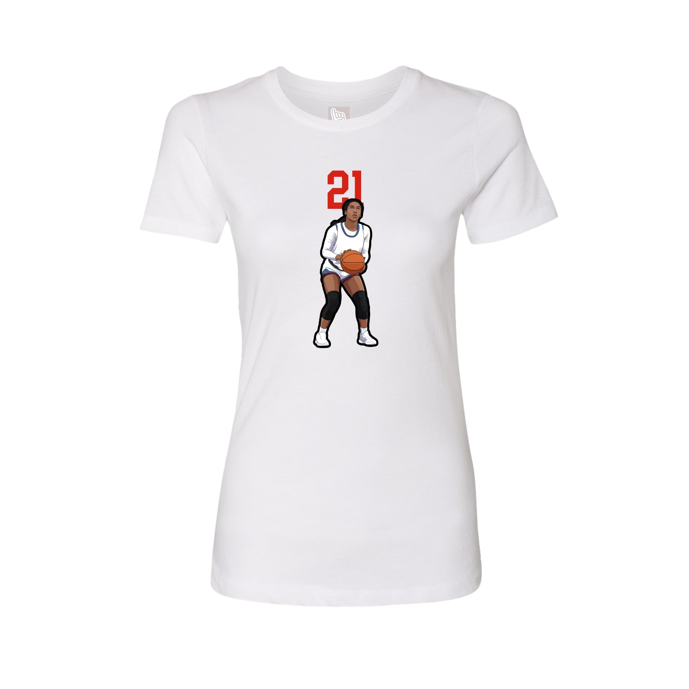 Womens Tee — Number Top in White