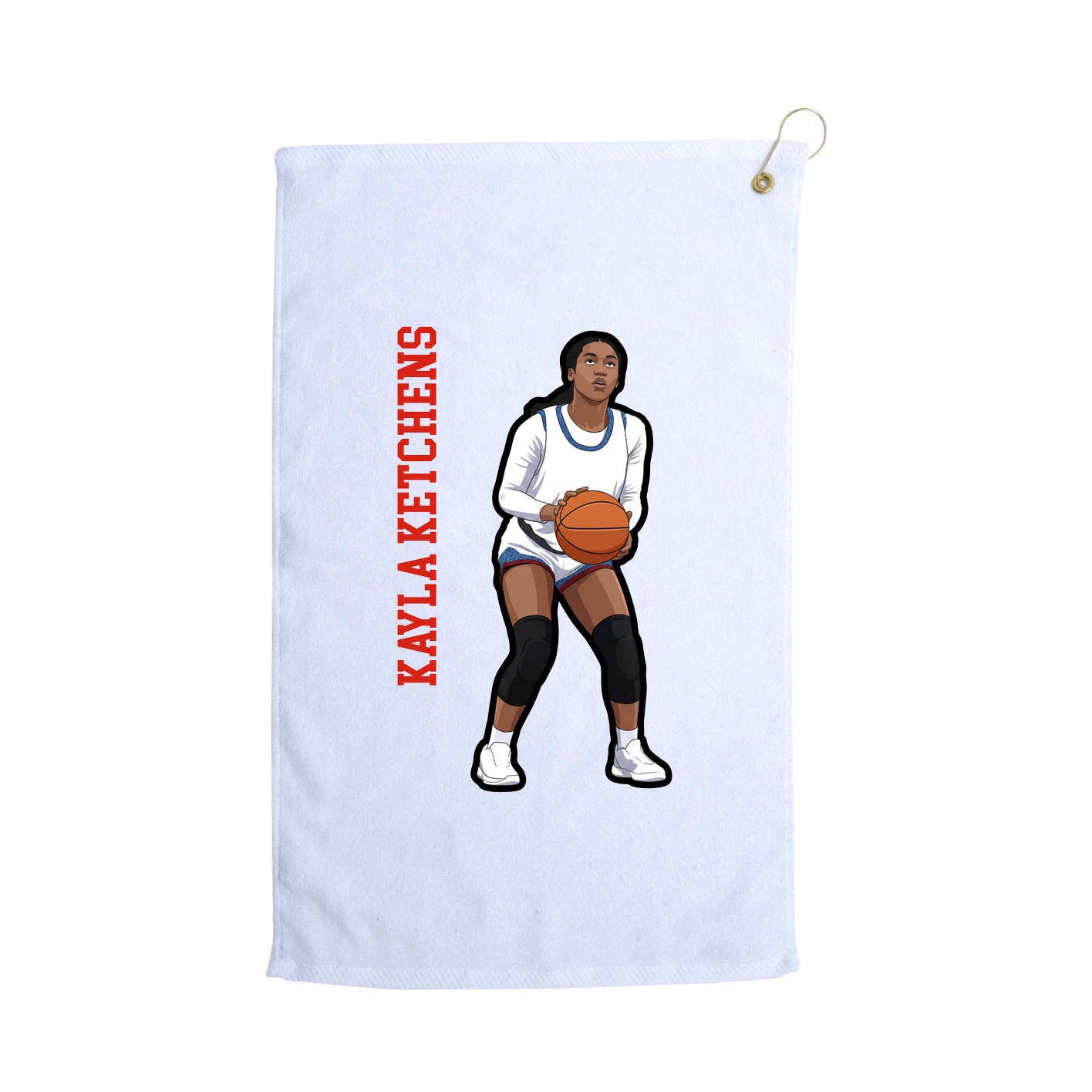 Golf Towel — Name Vertical in White