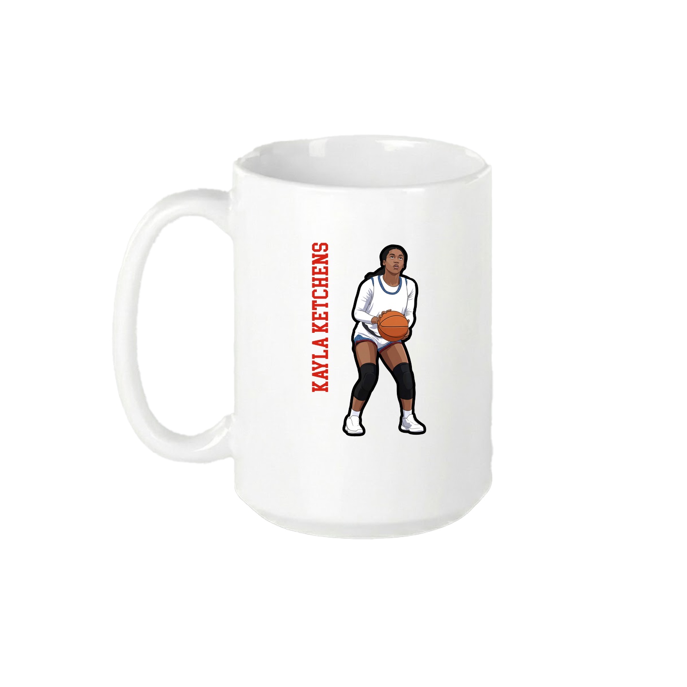 15oz Coffee Mug — Name Vertical in White