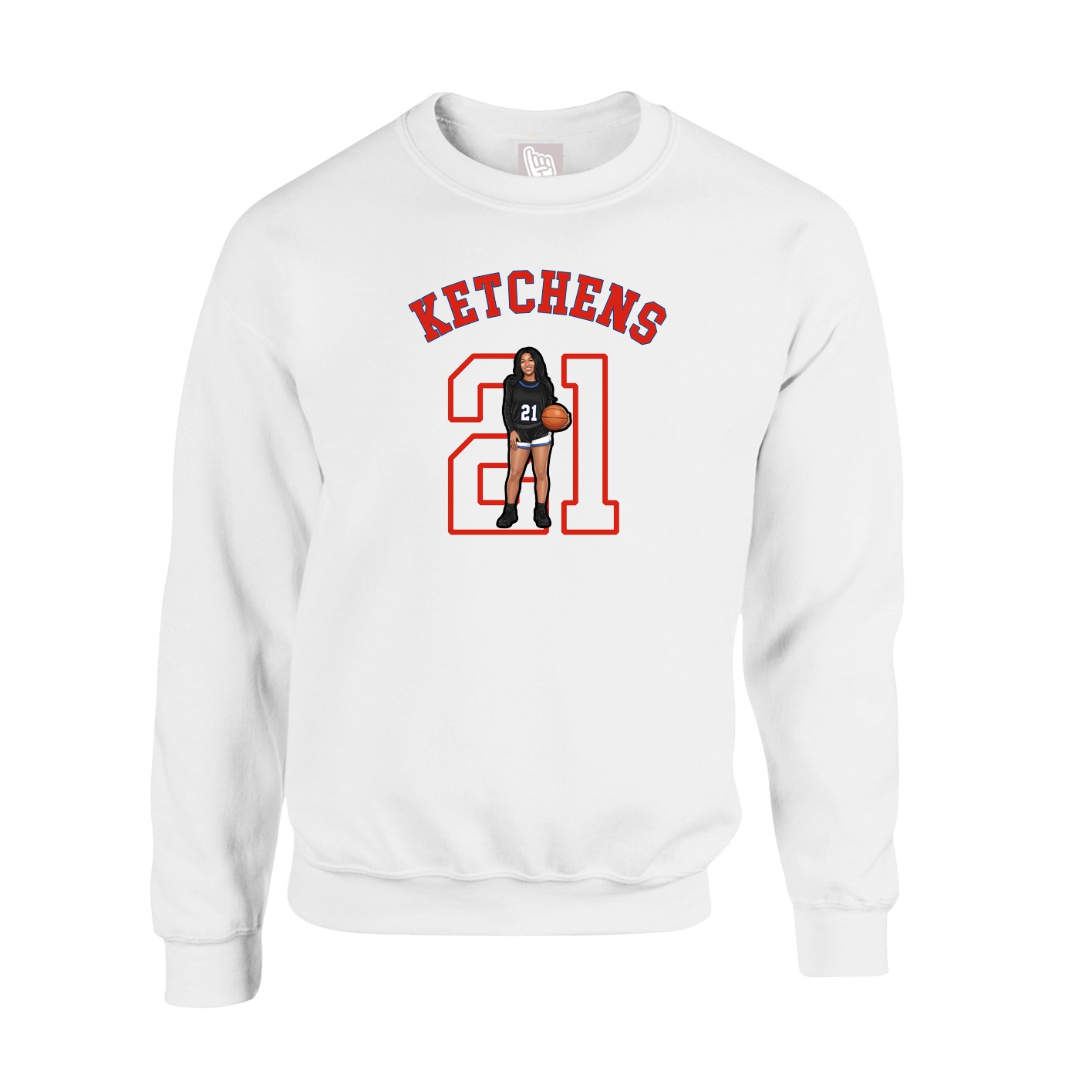 Fleece Crew — Shirsey Arch in White