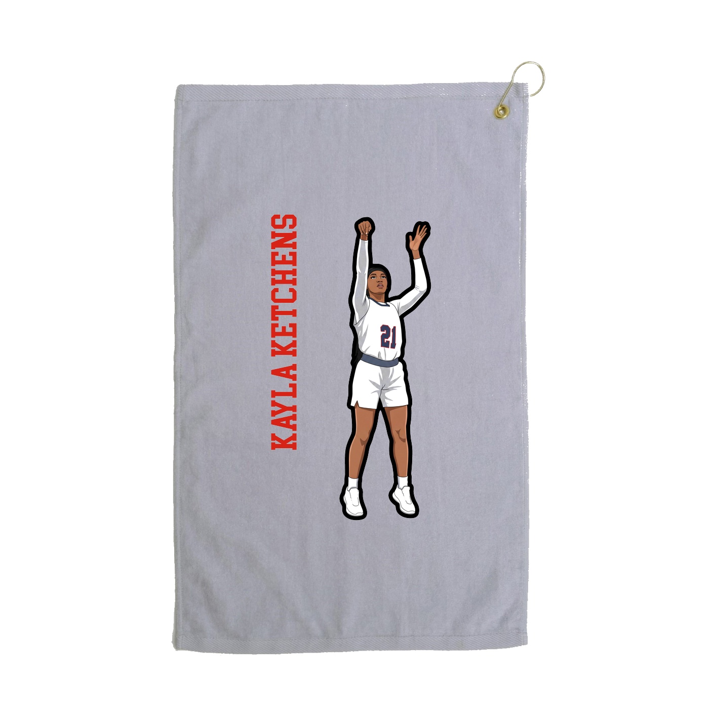 Golf Towel — Name Vertical in Grey