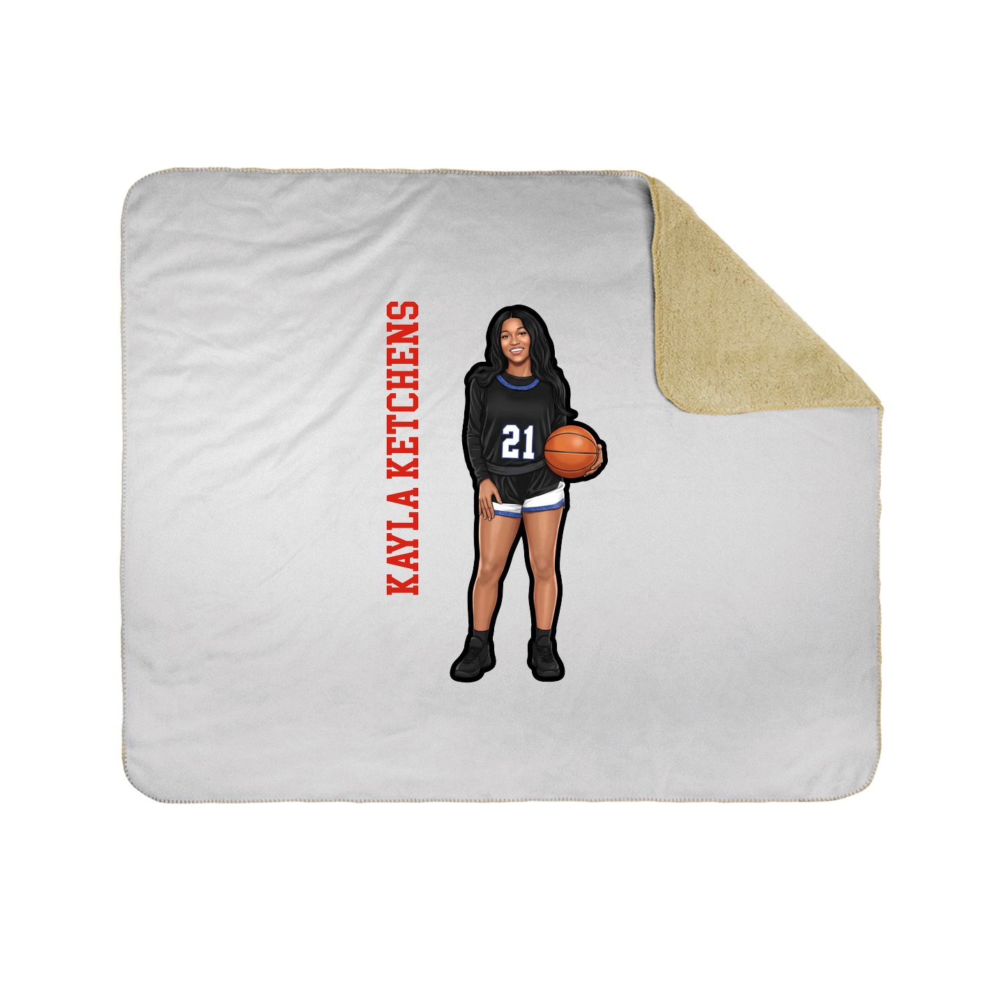 Throw Blanket — Name Vertical in White