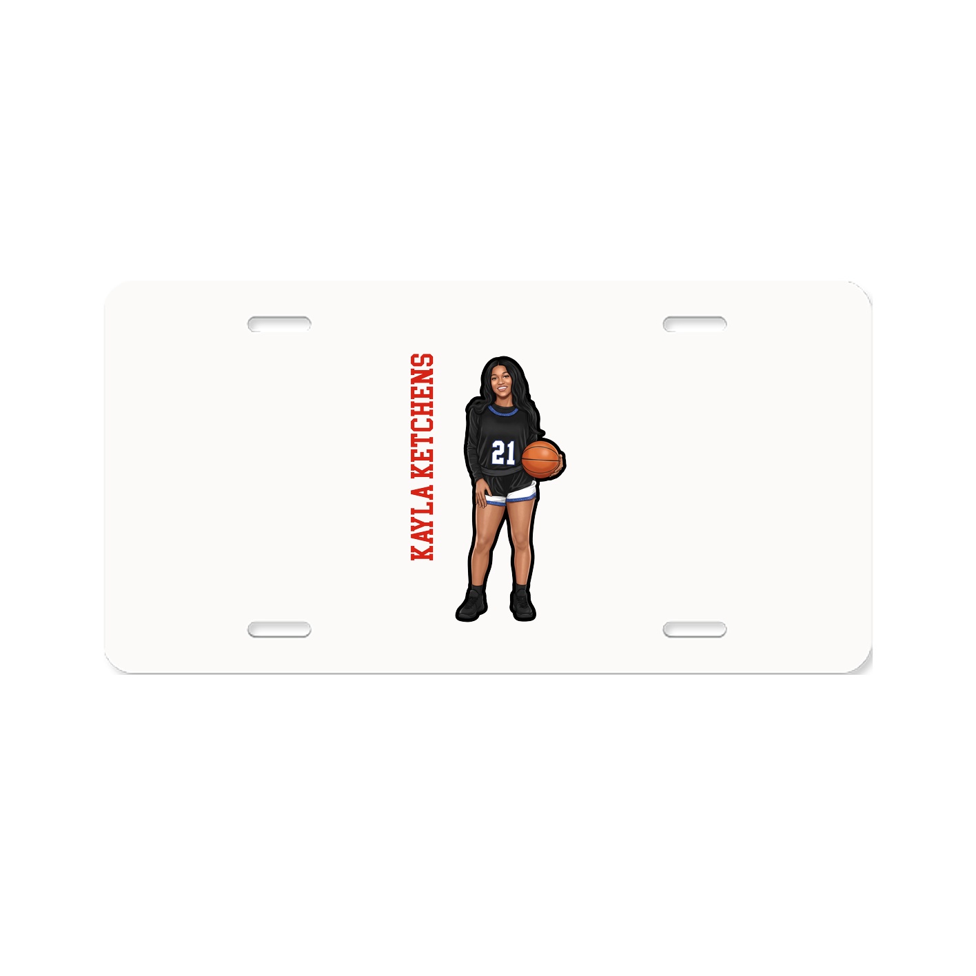 License Plate — Name Vertical in Classic