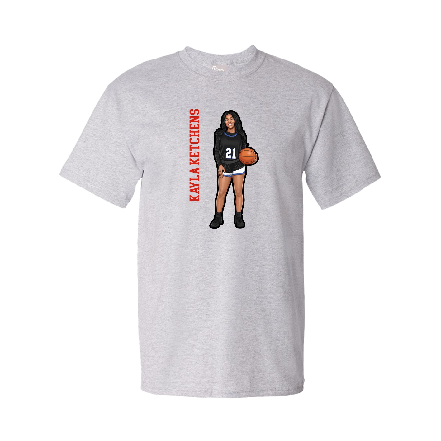 Tee — Name Vertical in Grey